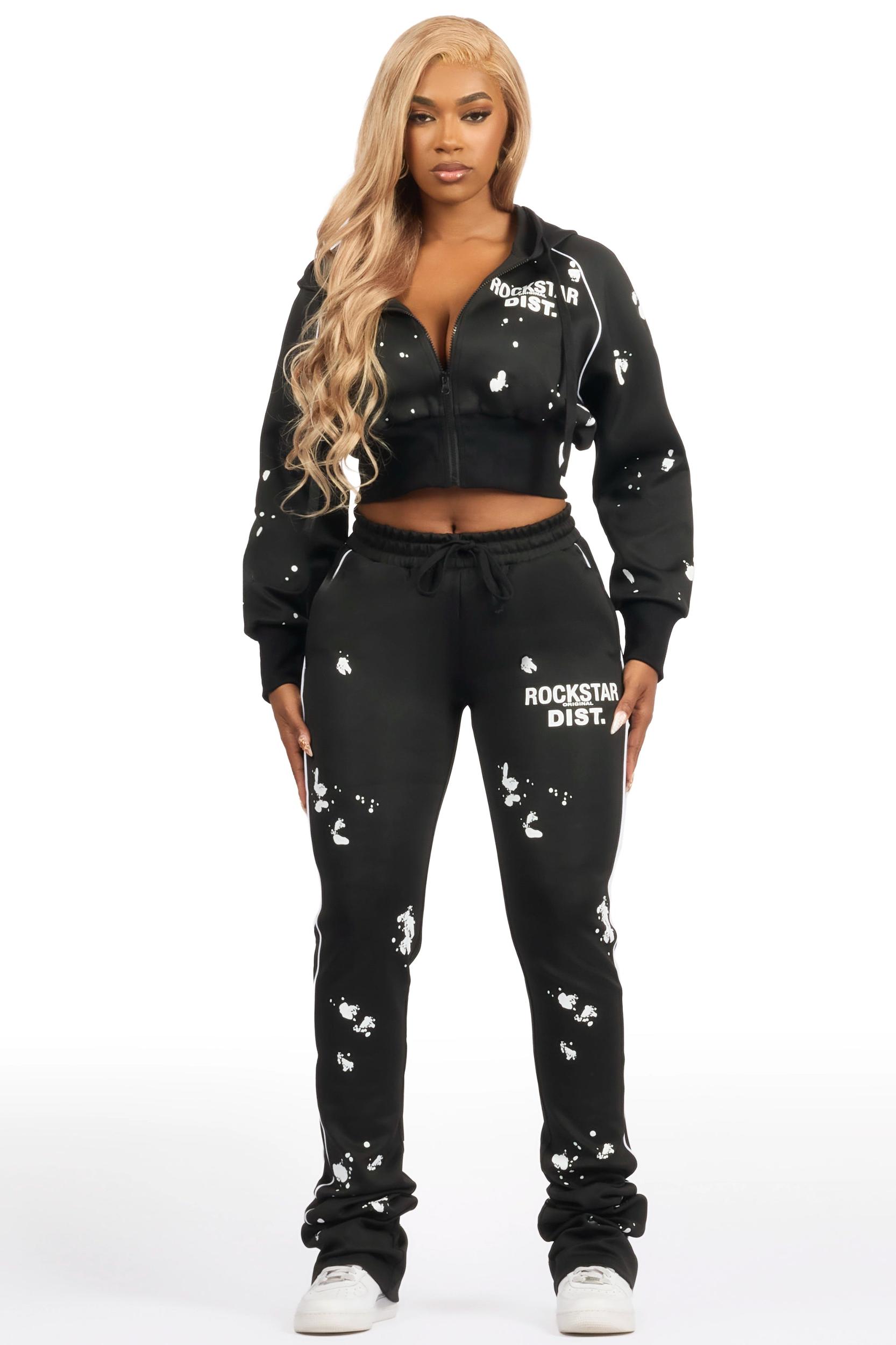 Maxine Black Tricot Stacked Trackset Female Product Image