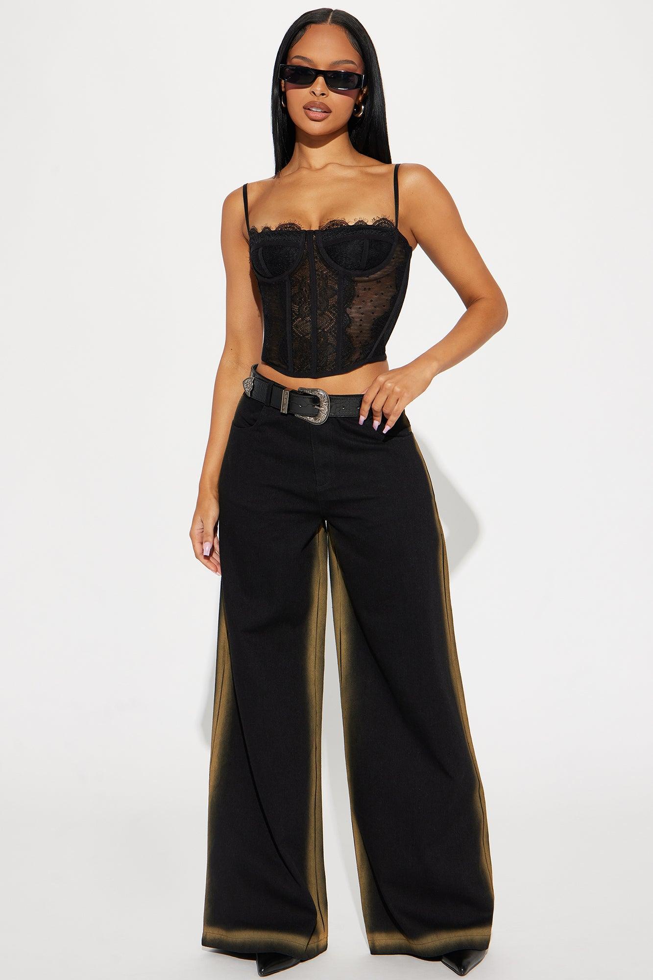 Aurora Lace Corset Top - Black Product Image