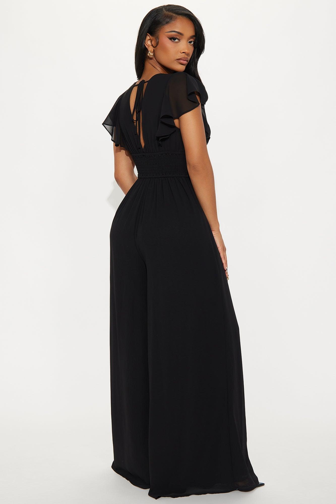 Salome Chiffon Jumpsuit - Black Female Product Image