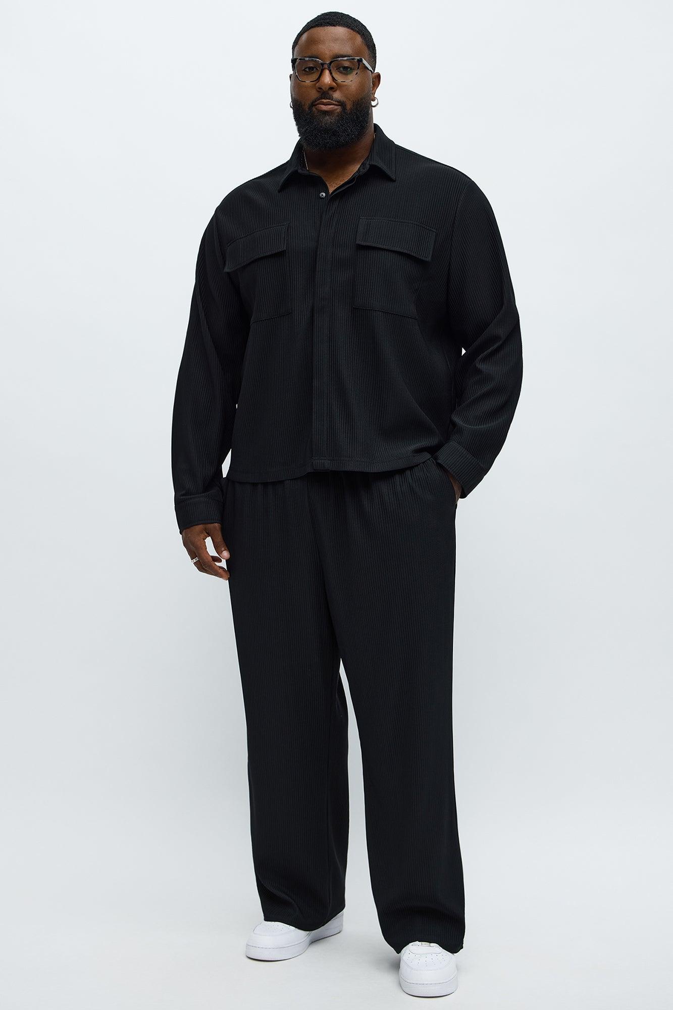 Show Up Baggy Elastic Waist Pant - Black Male Product Image