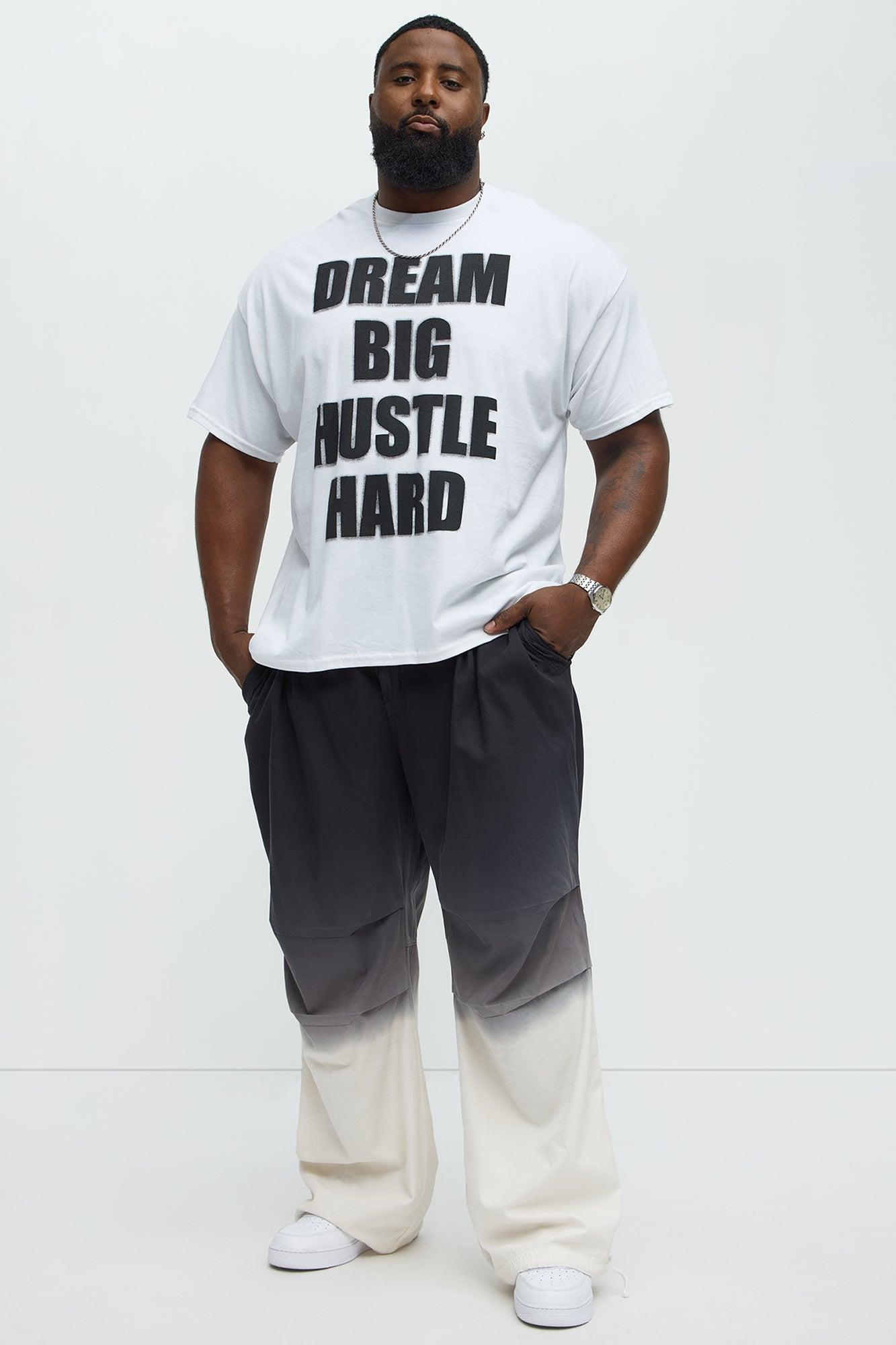 Dream Big Hustle Hard Short Sleeve Tee - White Male Product Image