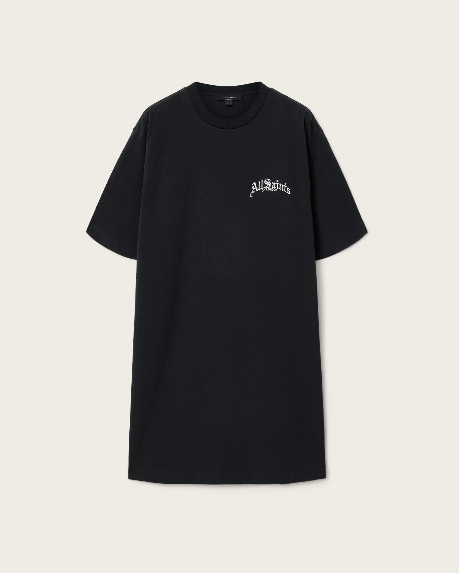 Descent Jersey Mini T-Shirt Dress Washed Black | ALLSAINTS US Product Image