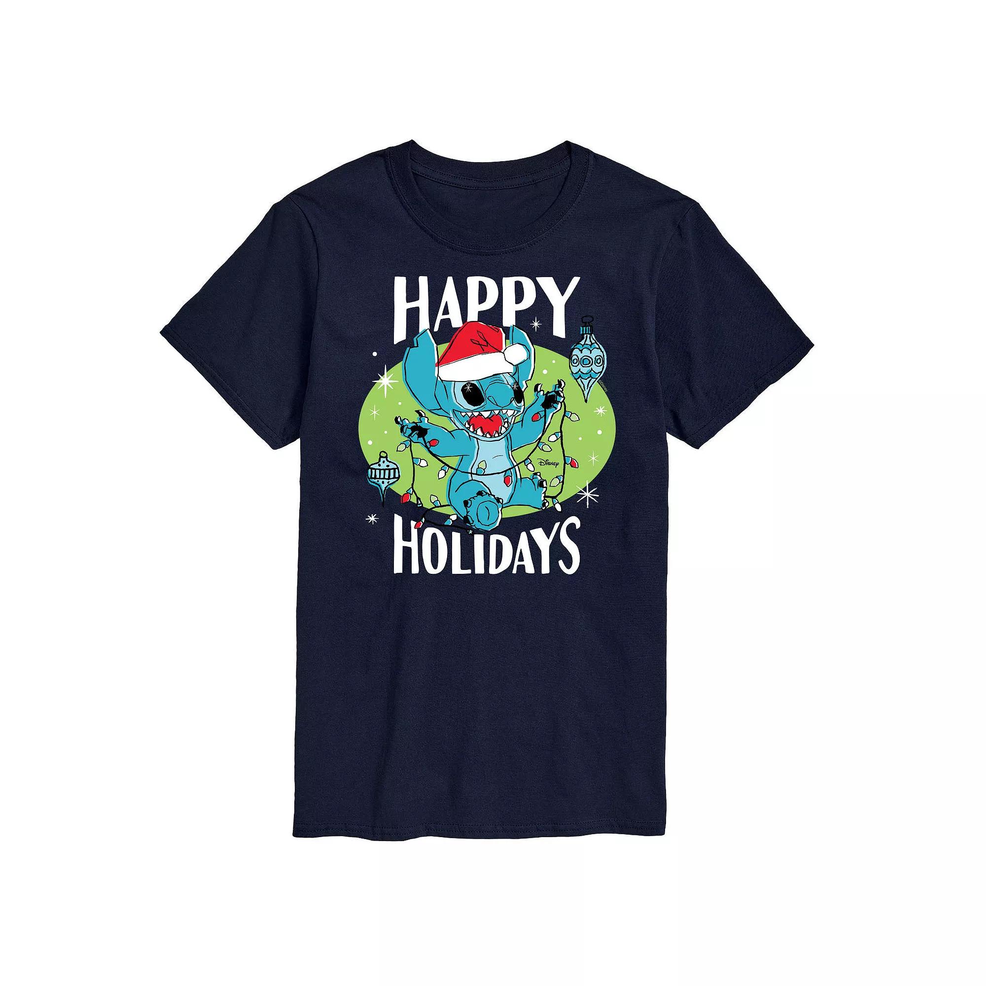 Disney's Lilo & Stitch Big & Tall Happy Holidays Graphic Tee, Men's,  Product Image