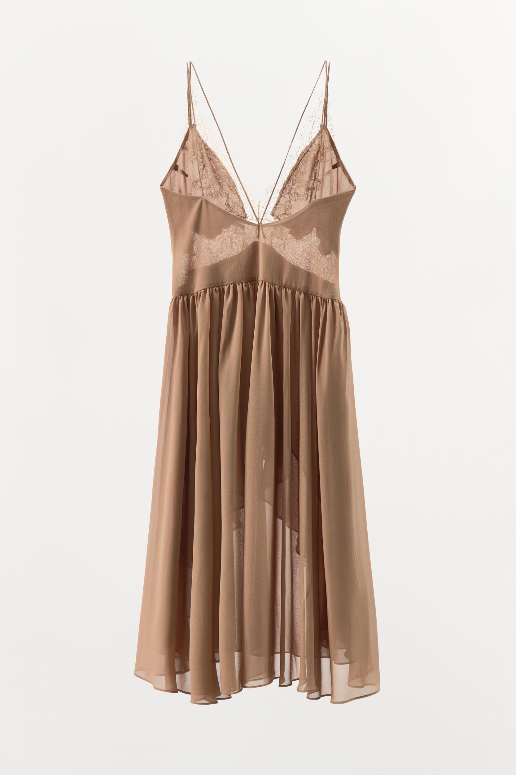 ASYMMETRIC LACE RUFFLE DRESS Product Image