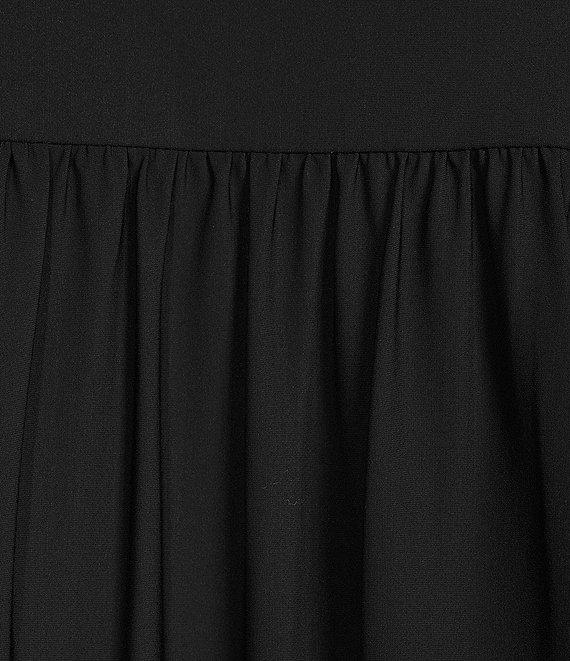 Jude Connally Tammi Stretch Jude Cloth Knit Split V-Neck Long Ruffled Sleeve Tiered Dress Product Image