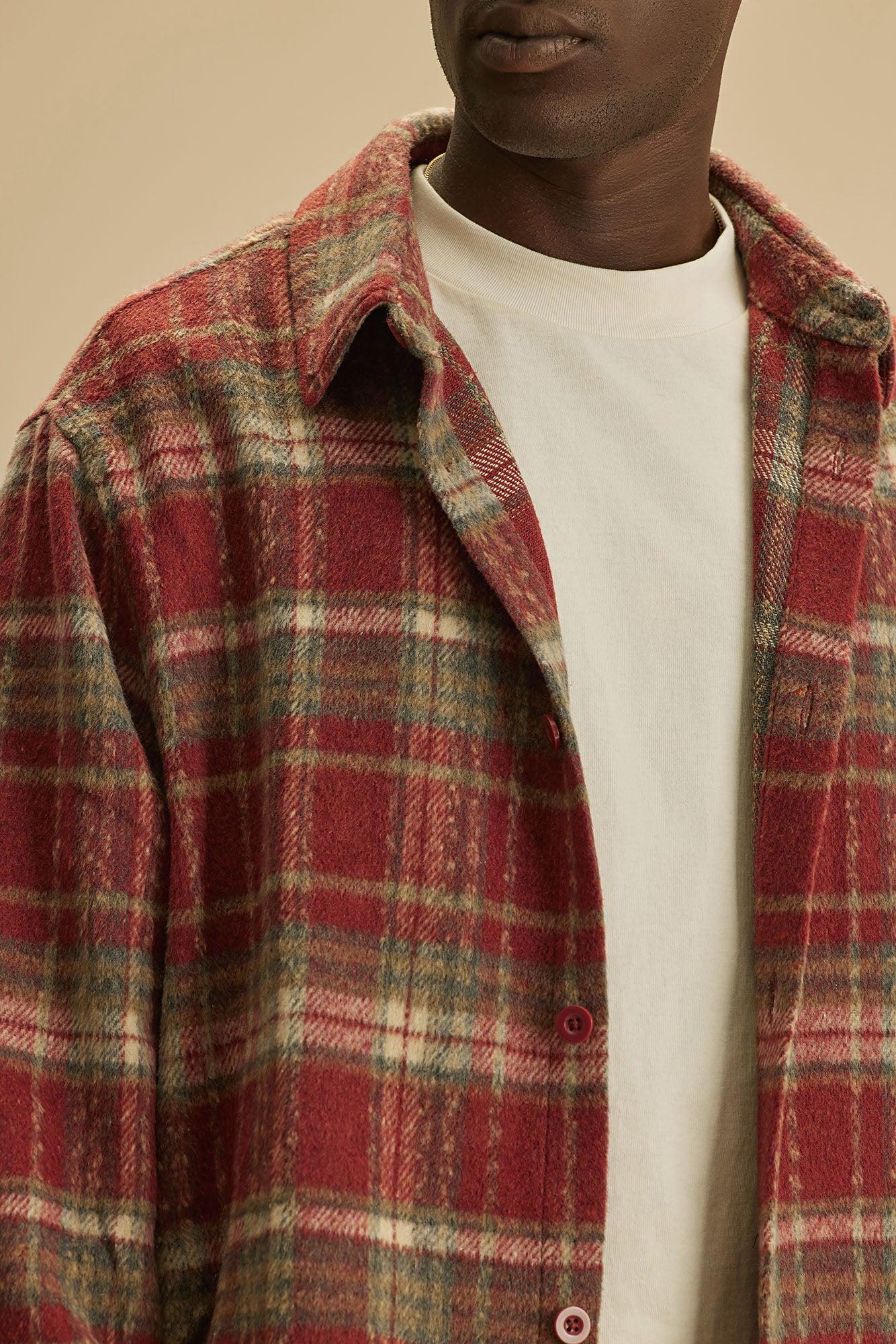 Tondo Plaid Button Up Shirt - Red/combo Product Image
