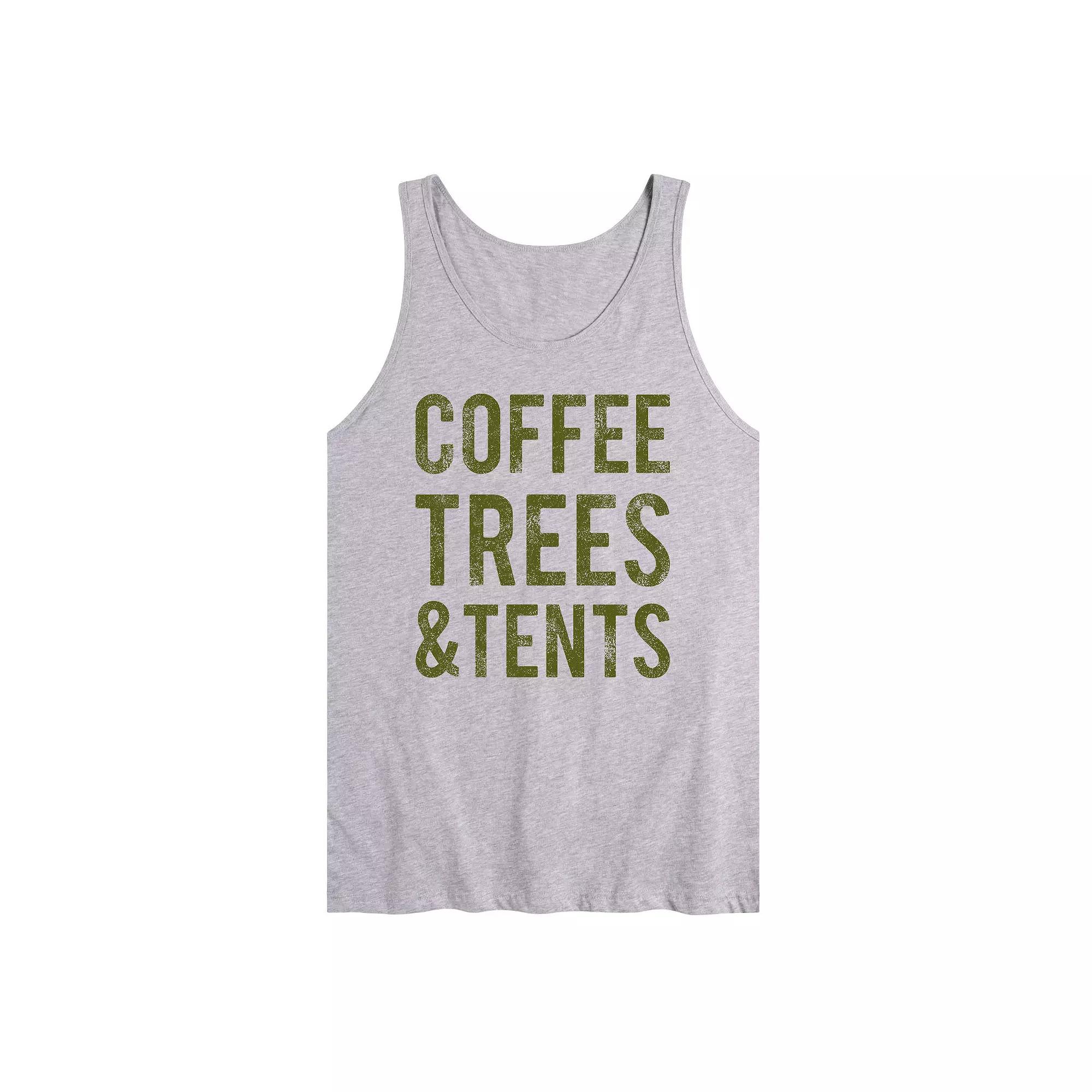 Men's Coffee Trees And Tents Tank Top,  Product Image