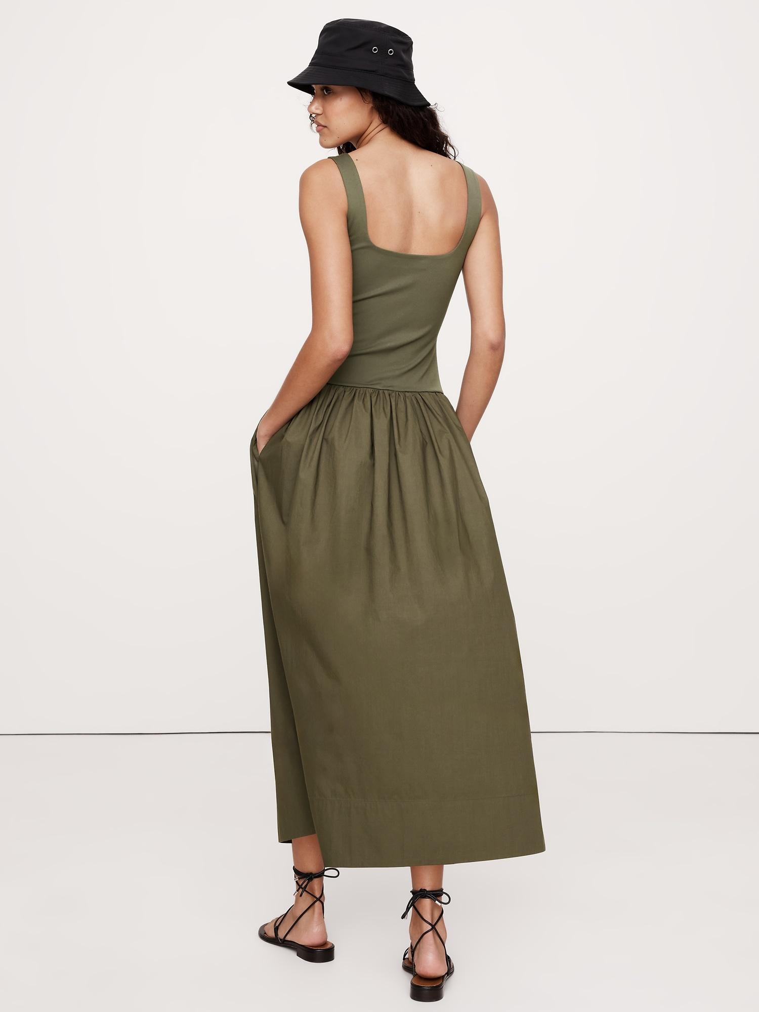 Drop-Waist Midi Dress Product Image