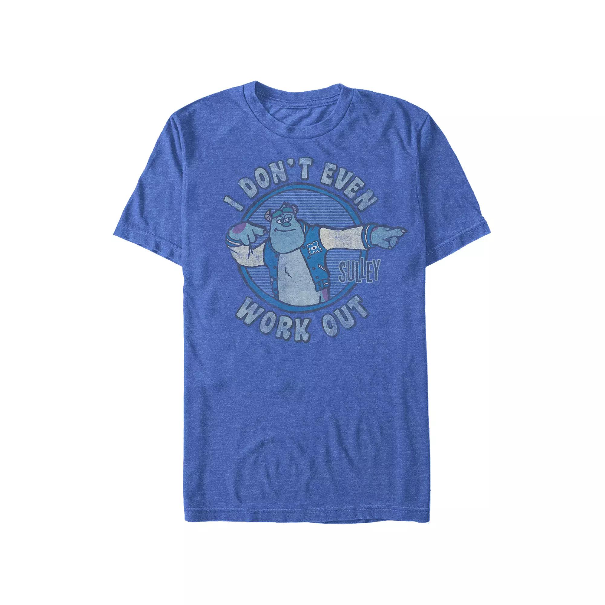 Disney / Pixar's Monsters University I Don't Even Work Out Big & Tall Graphic Tee, Men's, Size: 4XL Tall, Royal Grey Product Image