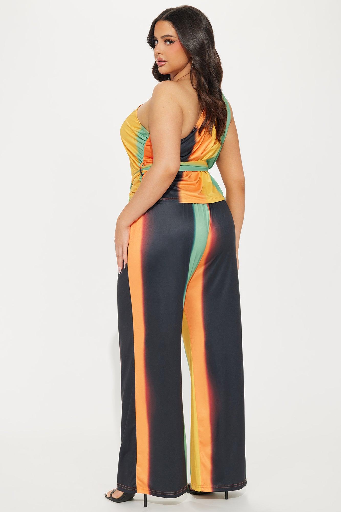 Solay Pant Set - Orange/combo Product Image