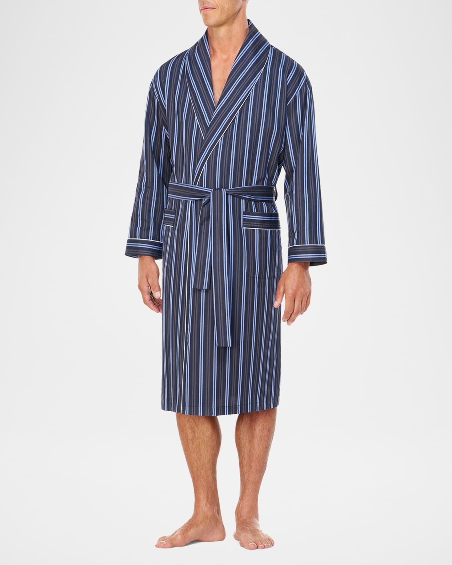 Men's Sateen Multi-Stripe Shawl Robe Product Image