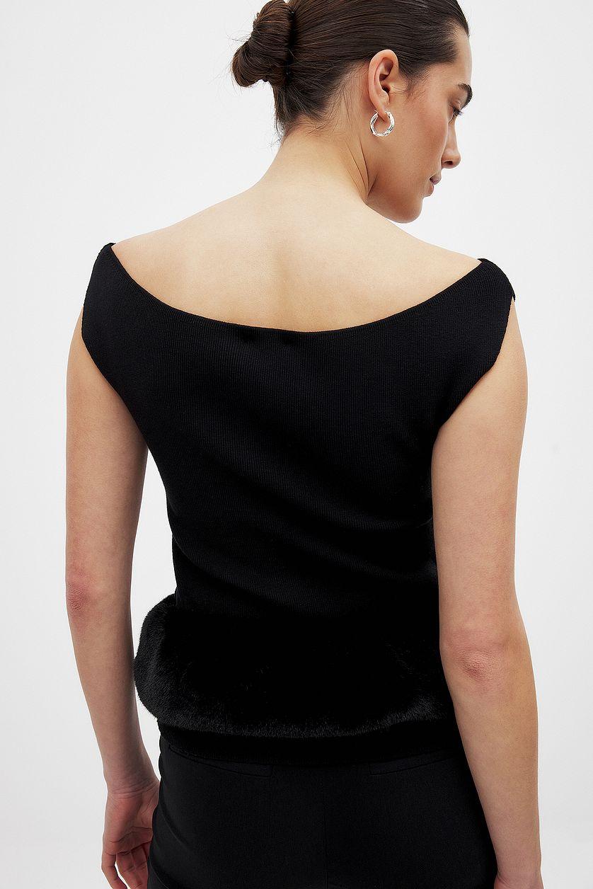 Faux Fur Detail Top Product Image