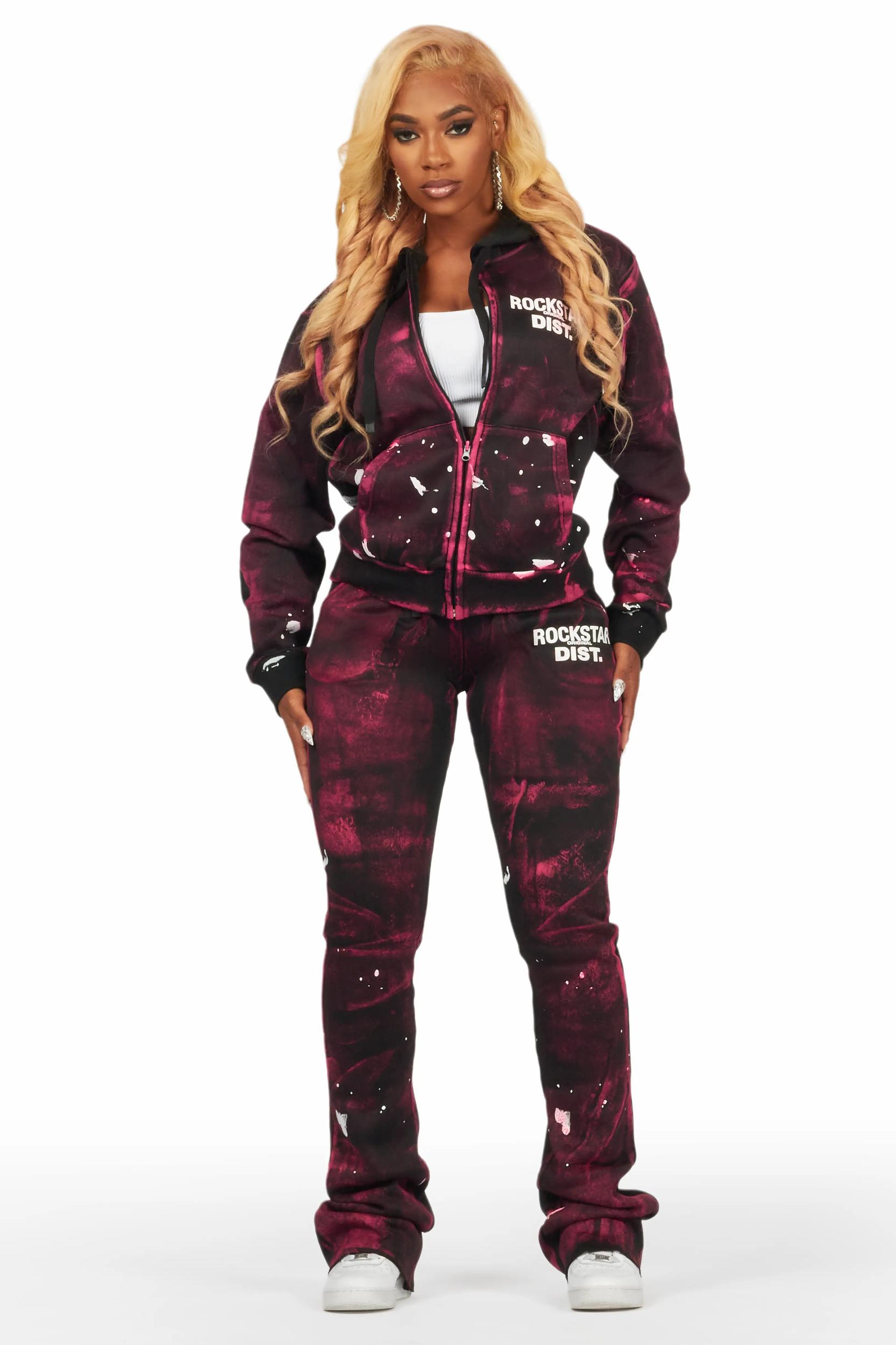 Martina Black Zip Up Super Stacked Trackset Female Product Image