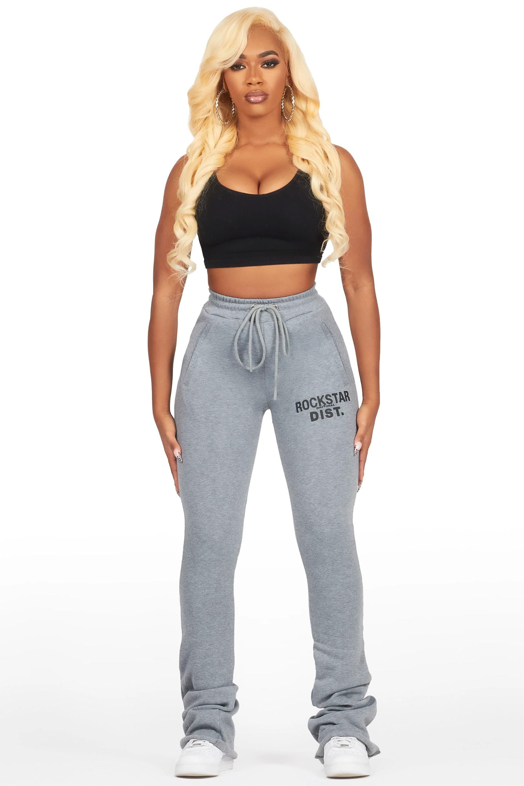 Juliana Heather Grey Super Stacked Track Pant Female Product Image