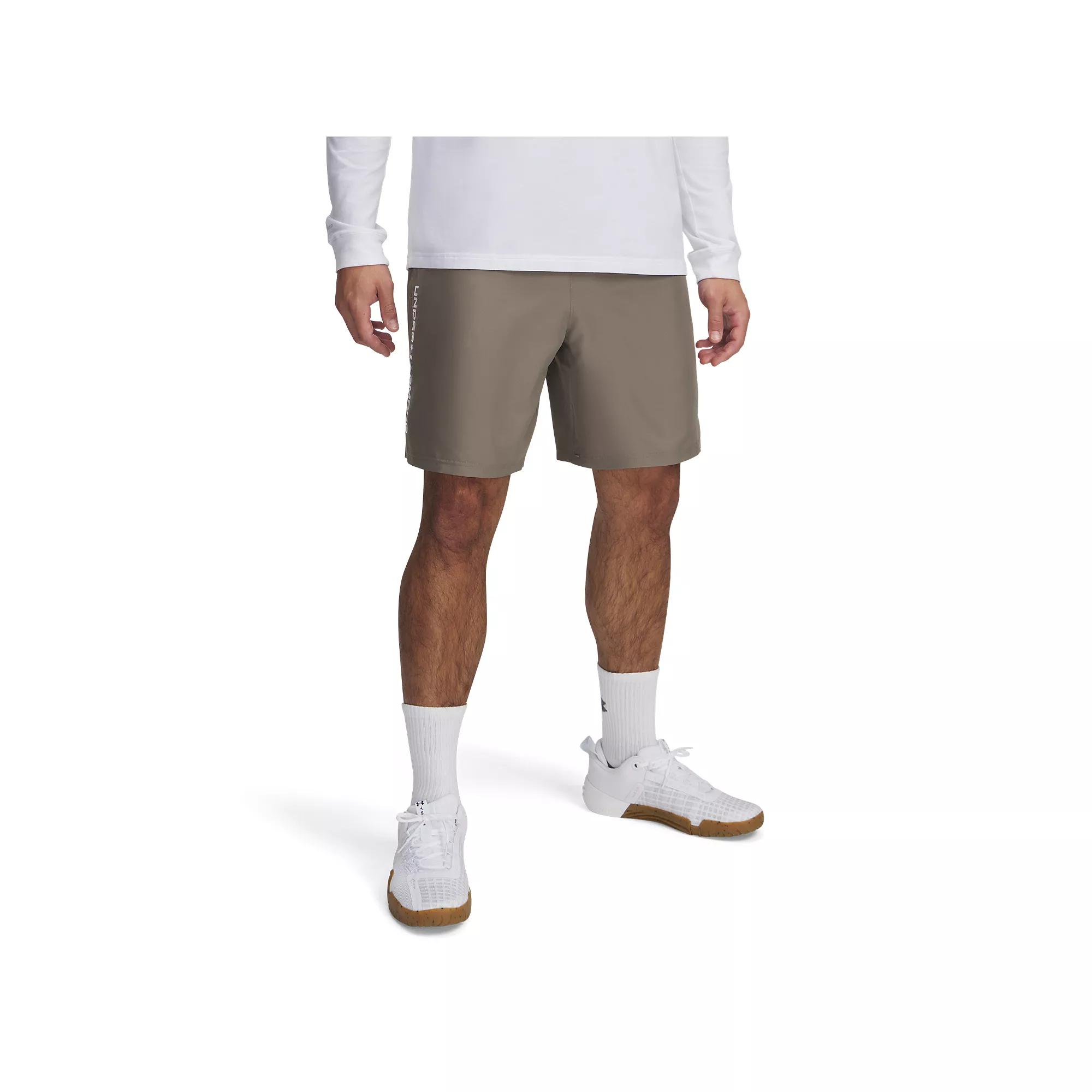 Men's Under Armour 8.25-in. Woven Wordmark Shorts, Size: Small, Brown Product Image