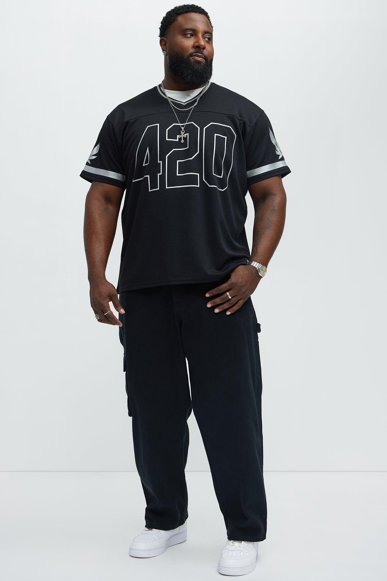 420 Mesh Football Jersey - Black Product Image