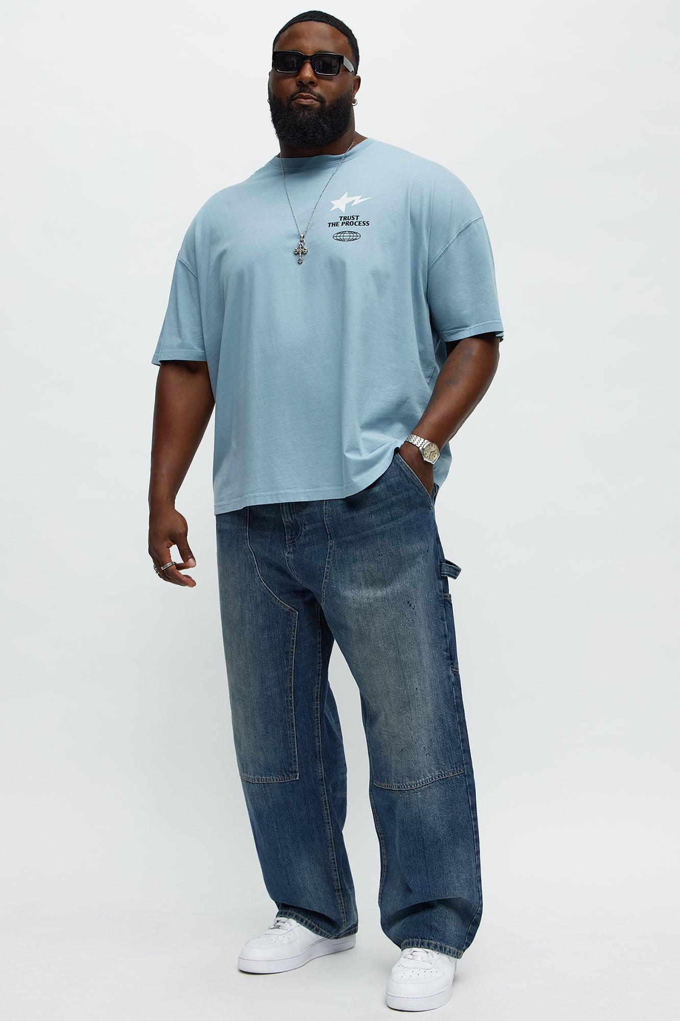 Trust The Process Oversized Short Sleeve Tee - Light Blue Product Image