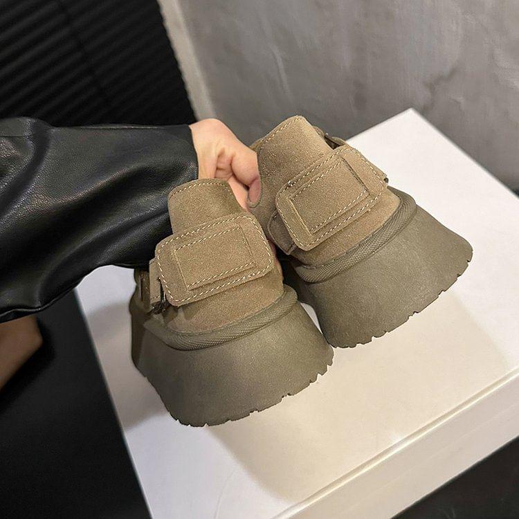 Buckled Platform Slip Ons Product Image