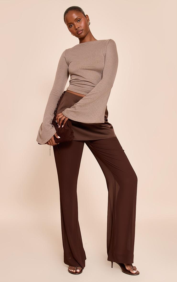 Mushroom Textured Extreme Flute Sleeve Long Top Product Image