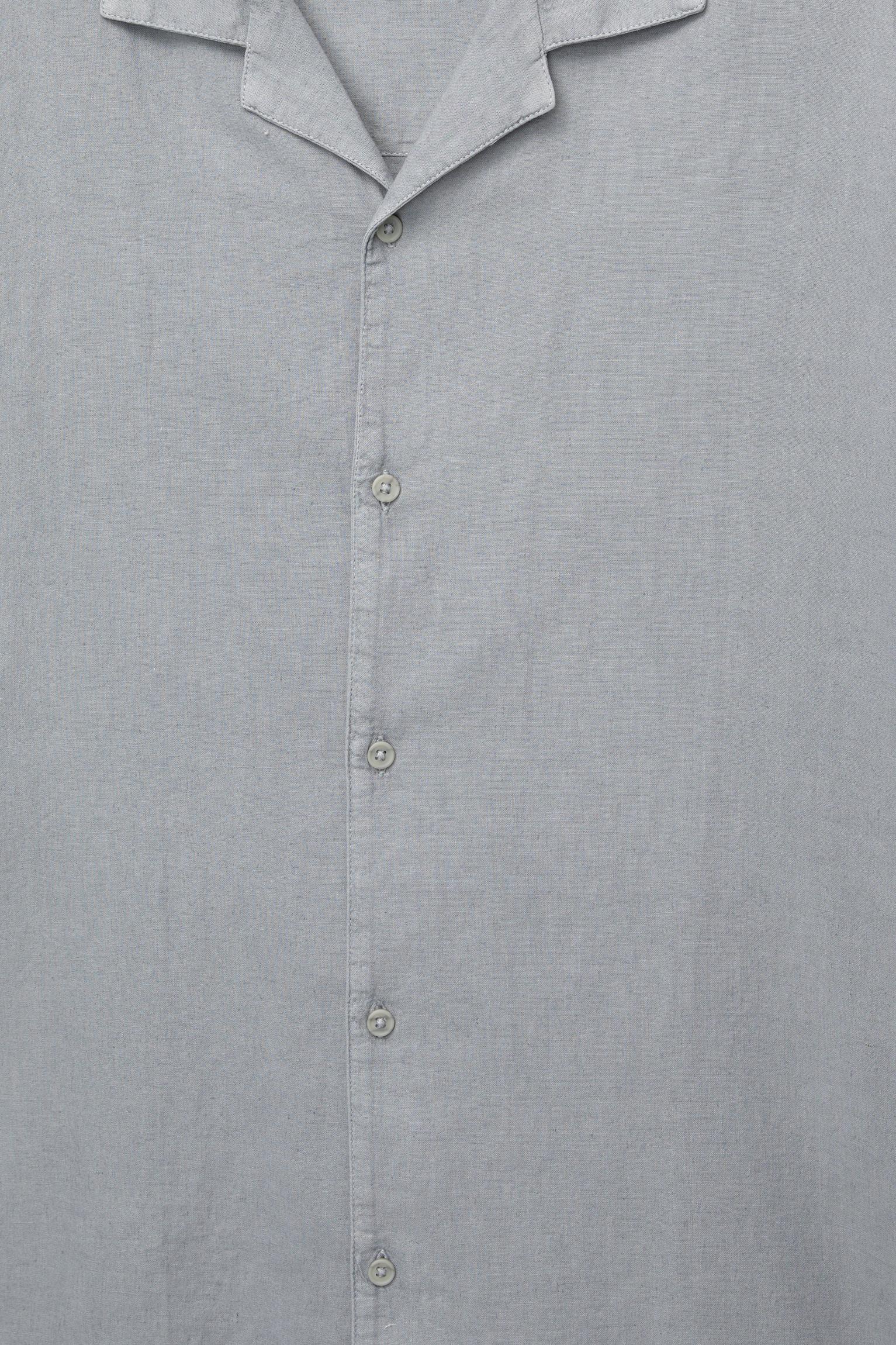 Basic short sleeve linen blend shirt Product Image
