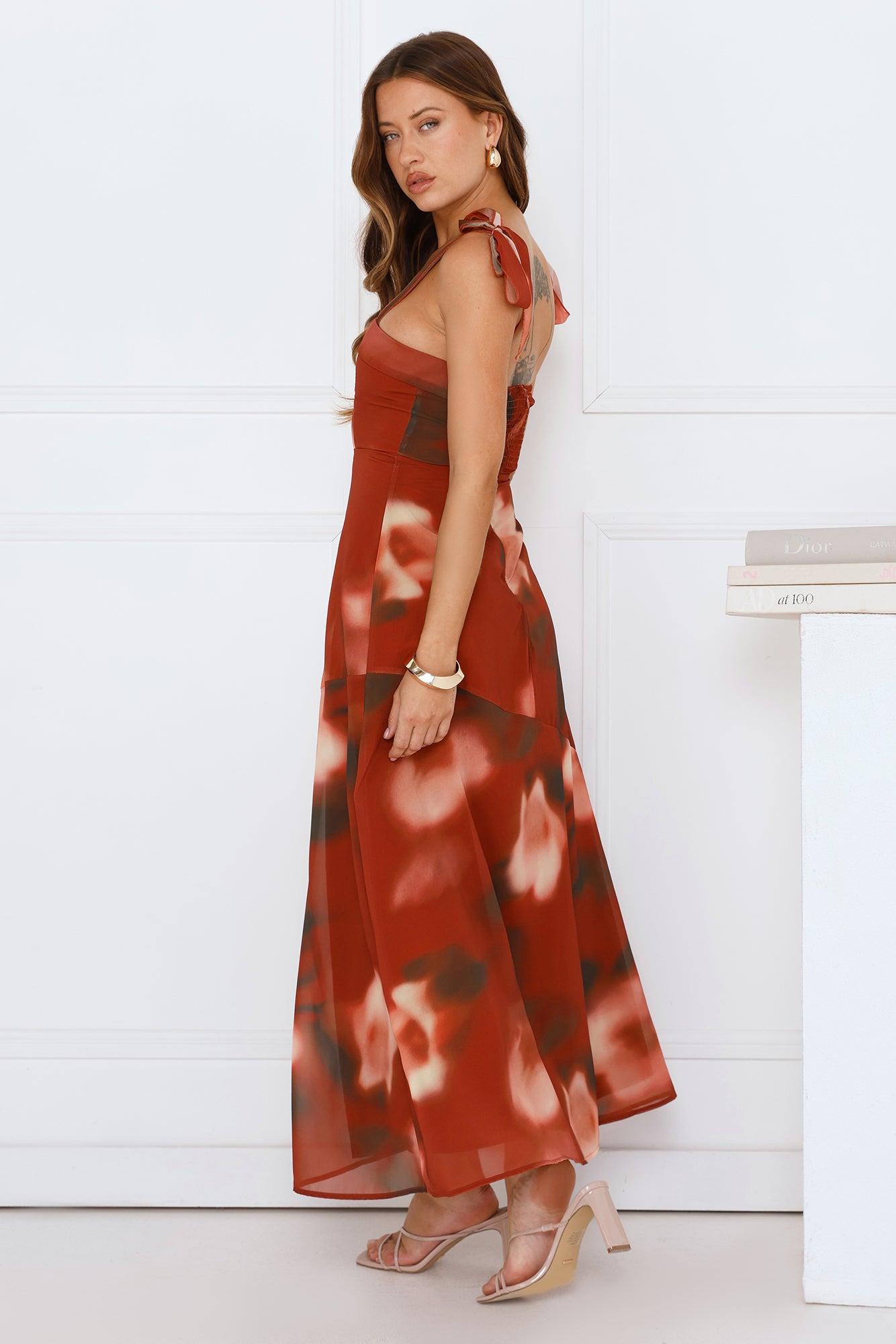 Fresh Feed Maxi Dress Rust Product Image