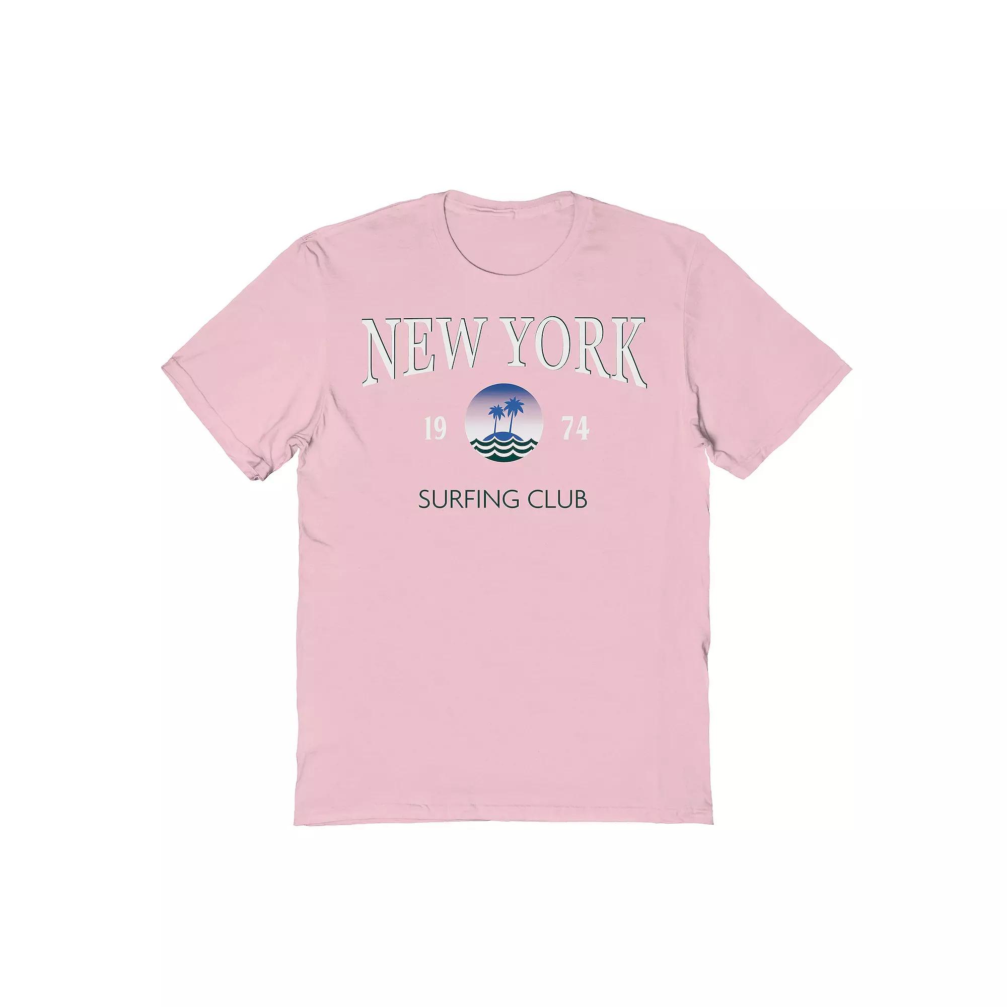 Men's New York Surfing Club Graphic Tee, Size: Medium, Light Pink Product Image