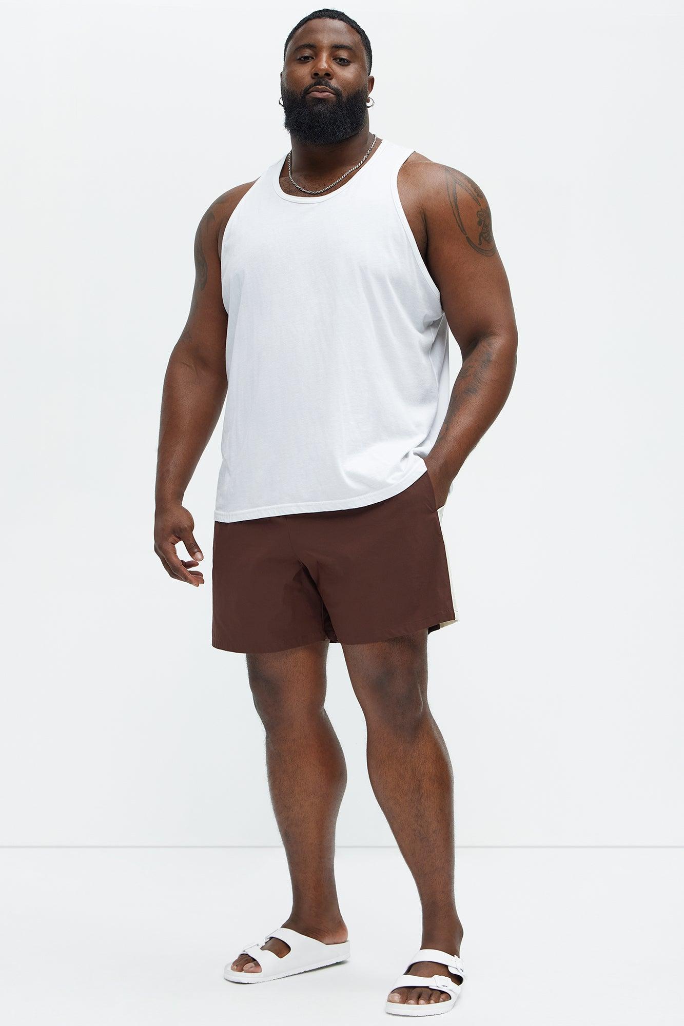 Contrast On The Side Swim Classic Trunk - Brown/combo Product Image