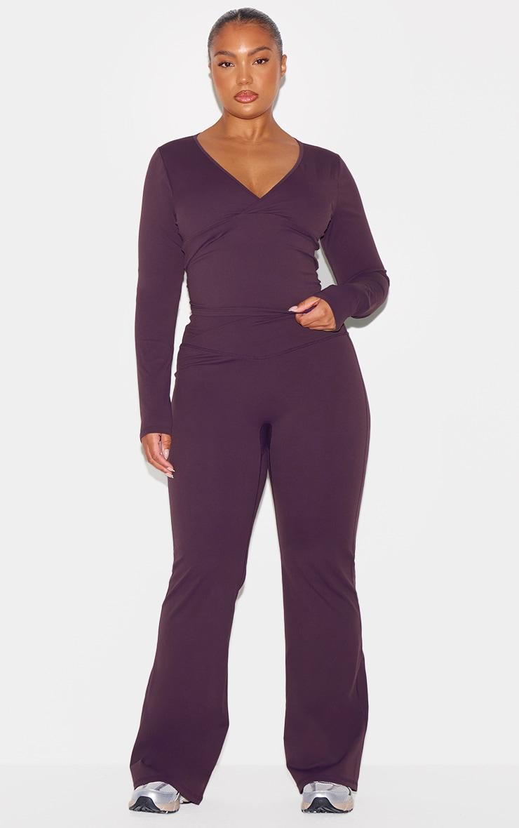 Plum Sculpt Crossover Long Sleeve Top Product Image