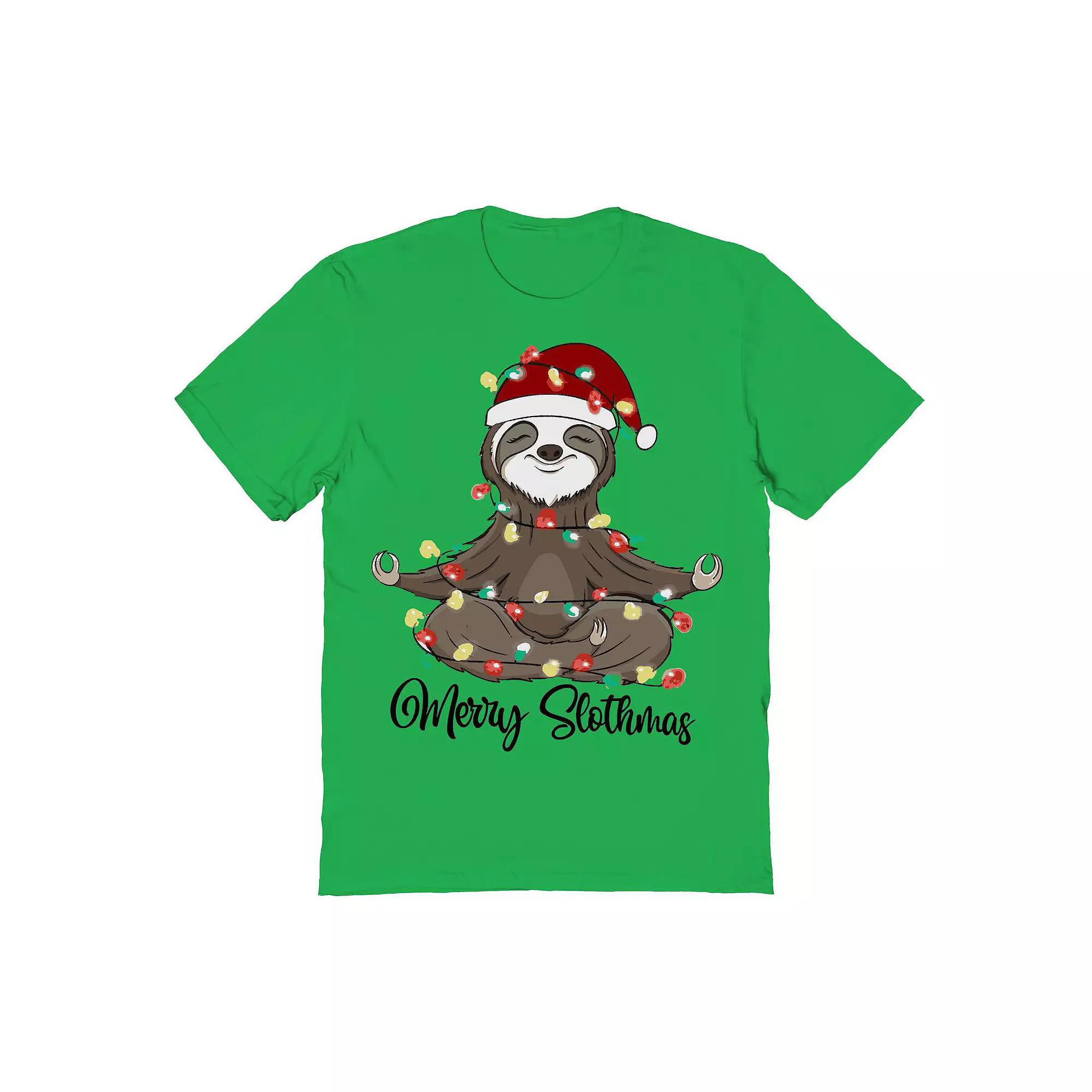 Men's Merry Slothmas Christmas Graphic Tee, Adult Unisex,  Product Image