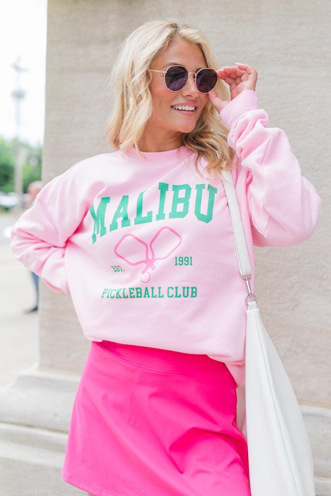 Malibu Pickleball Light Pink Graphic Sweatshirt Product Image
