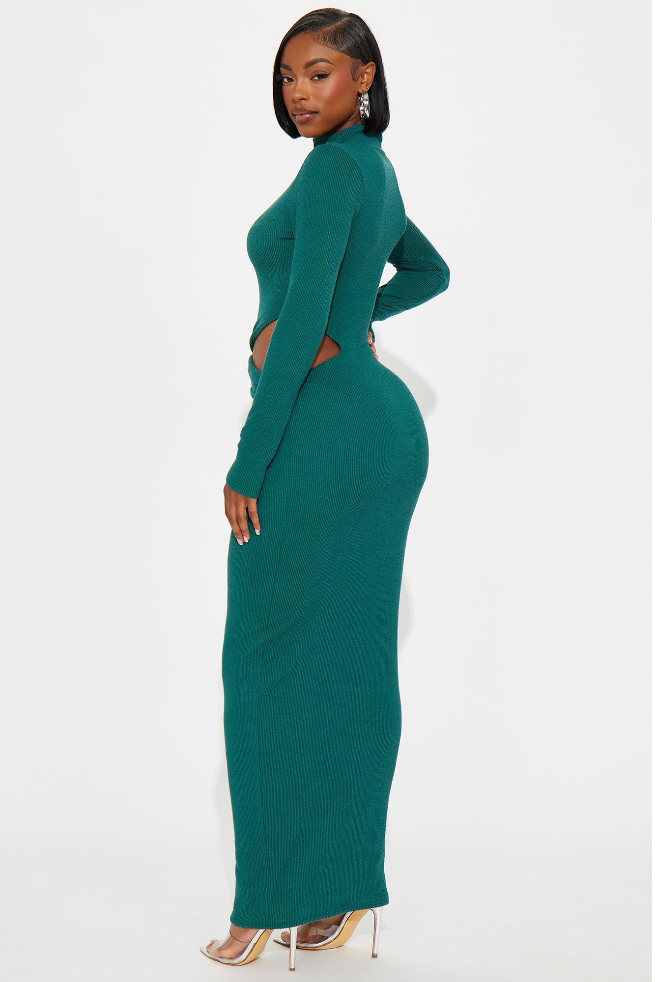 Dreamer Ribbed Maxi Dress - Hunter Female Product Image