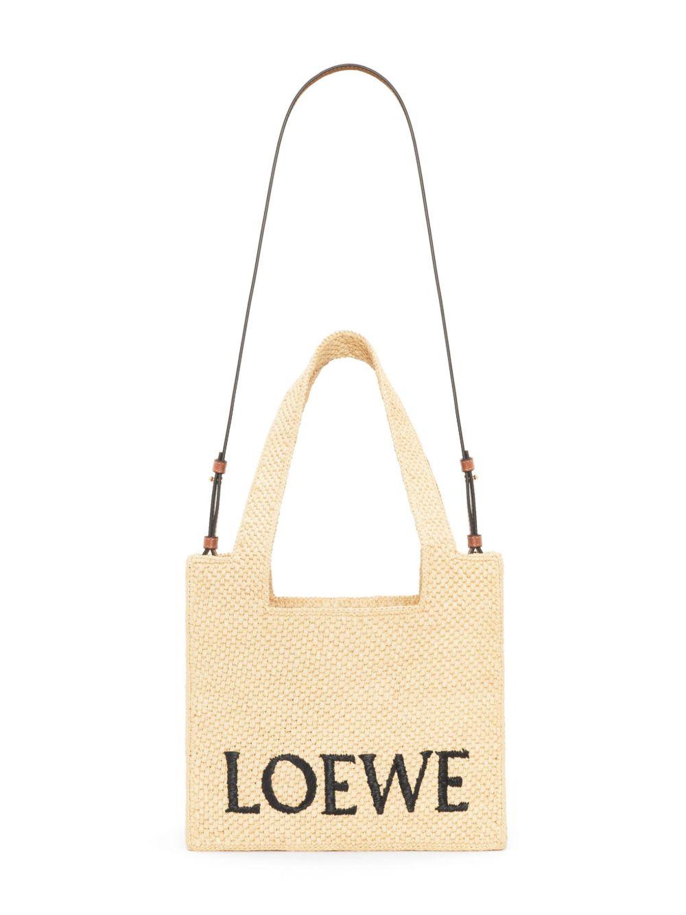 Medium LOEWE Font Tote in raffia Product Image
