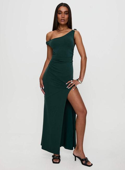 Rios One Shoulder Maxi Dress Green Product Image