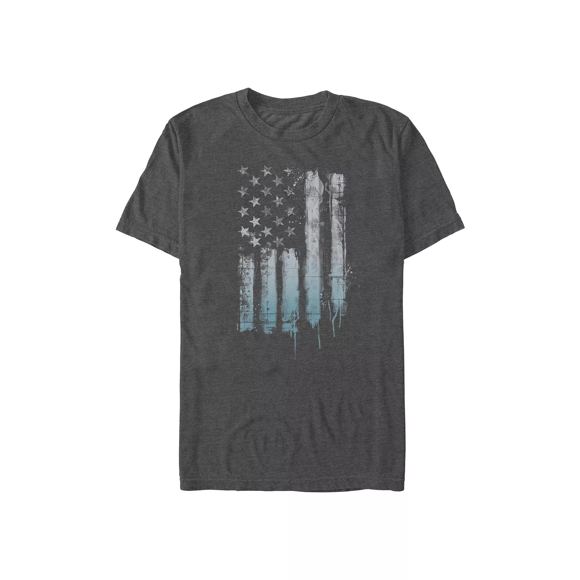 Big & Tall Americana Rustic American Flag Paint Drip Tee, Men's,  Product Image