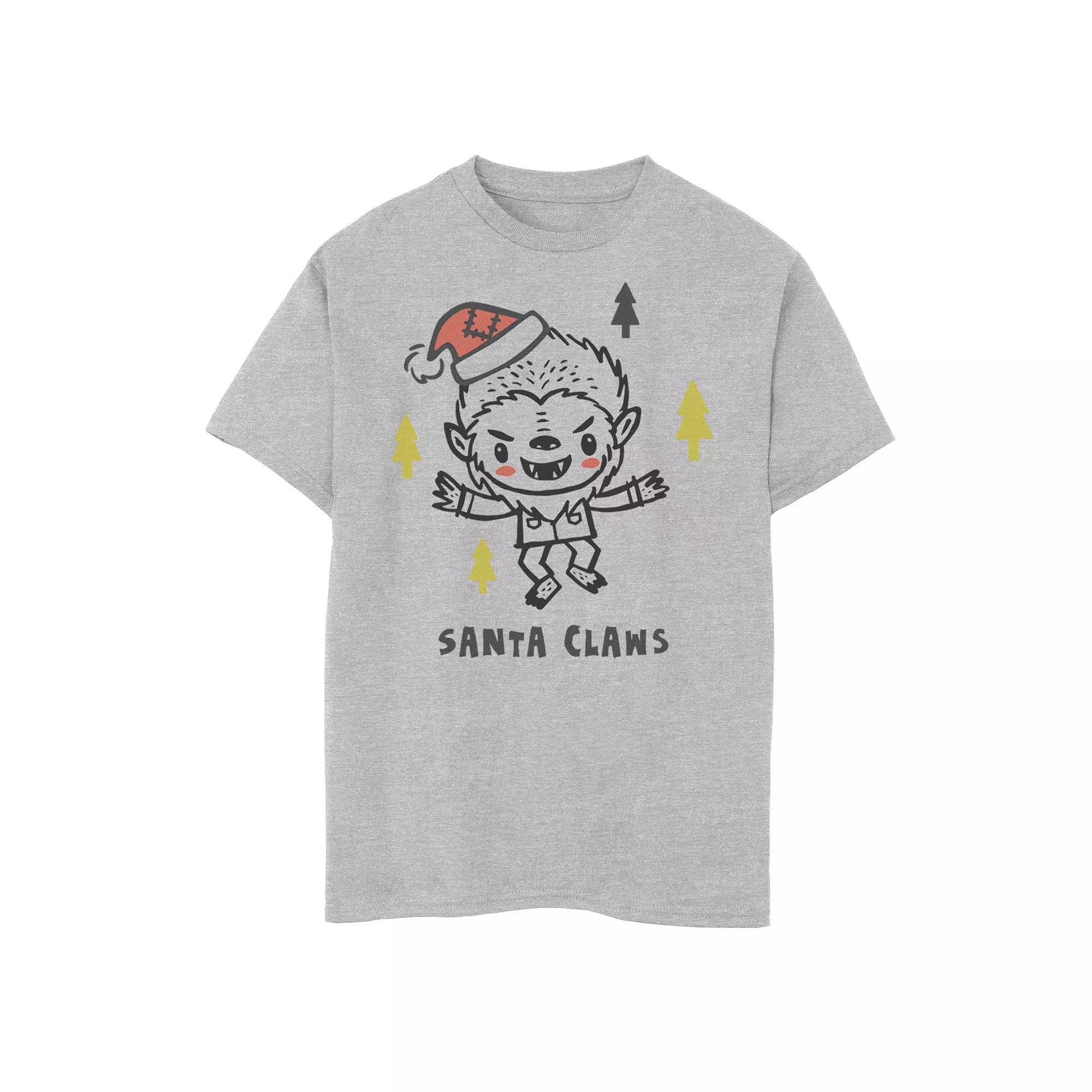 Boys 6-20 Universal Monsters Christmas Wolf Man Santa Claws Graphic Tee, Boy's,  Product Image