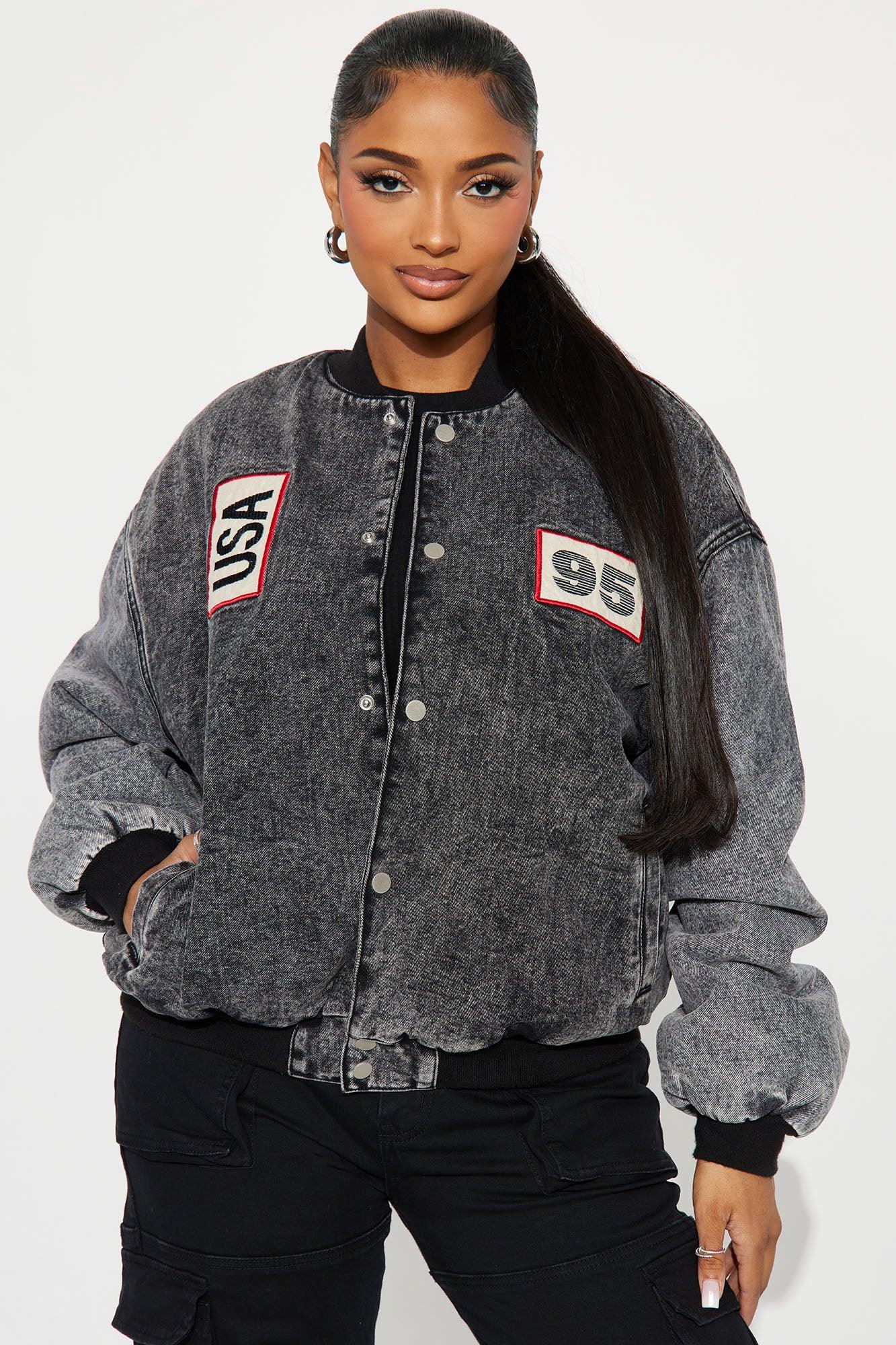 Made In Brooklyn Washed Bomber Jacket - Black Wash Product Image