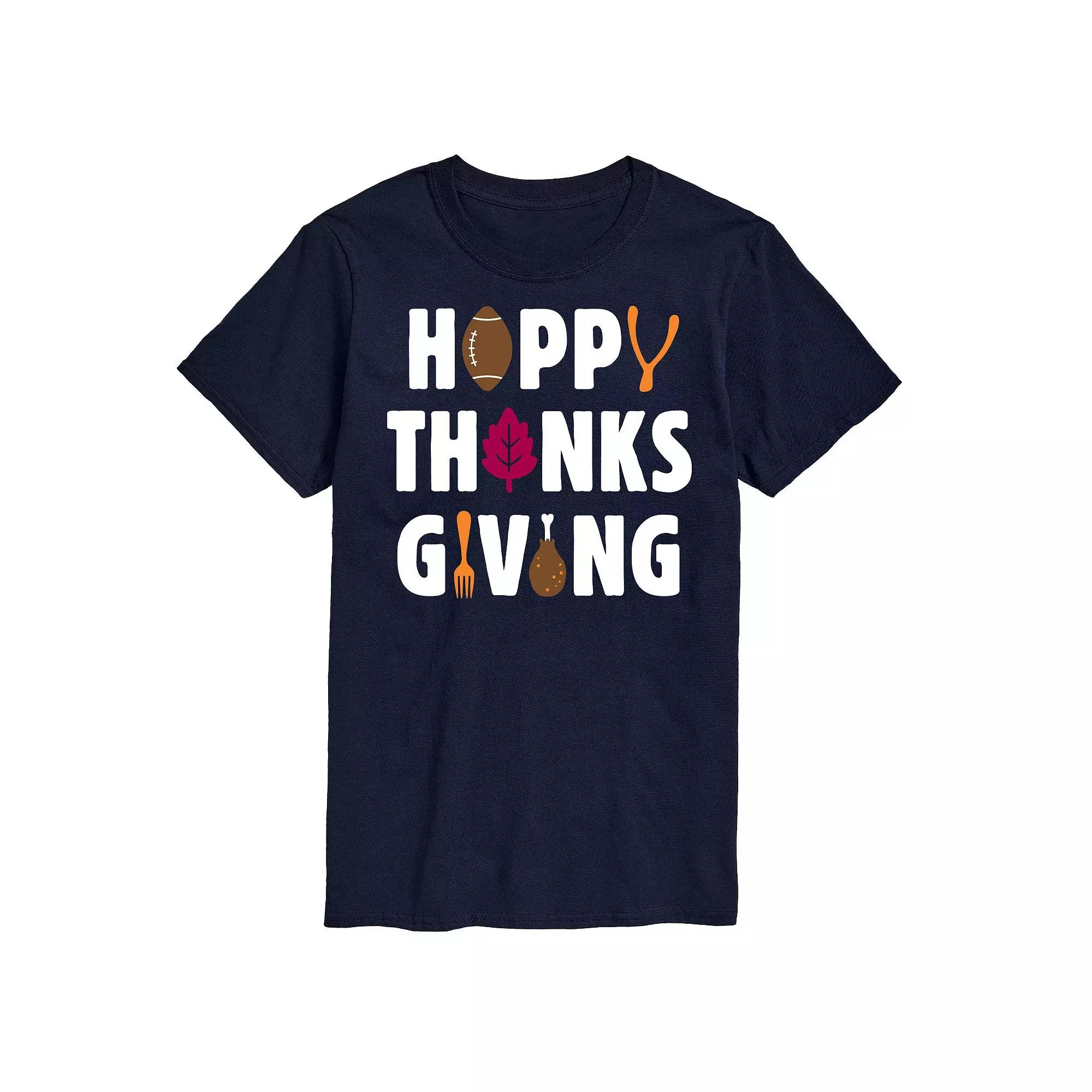 Men's Happy Thanksgiving Icons Graphic Tee,  Product Image