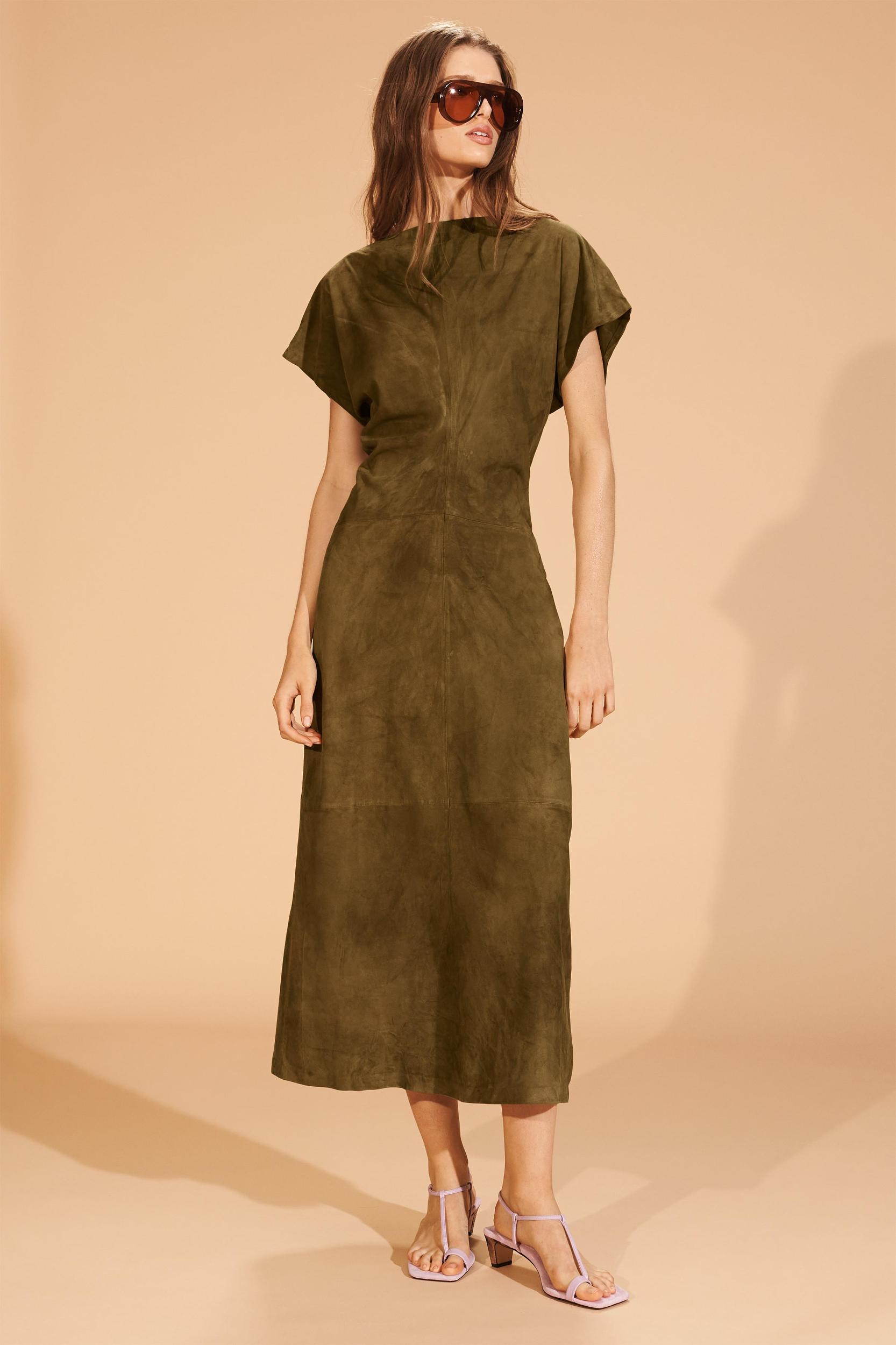 LIMITED EDITION SUEDE DRAPED DRESS Product Image