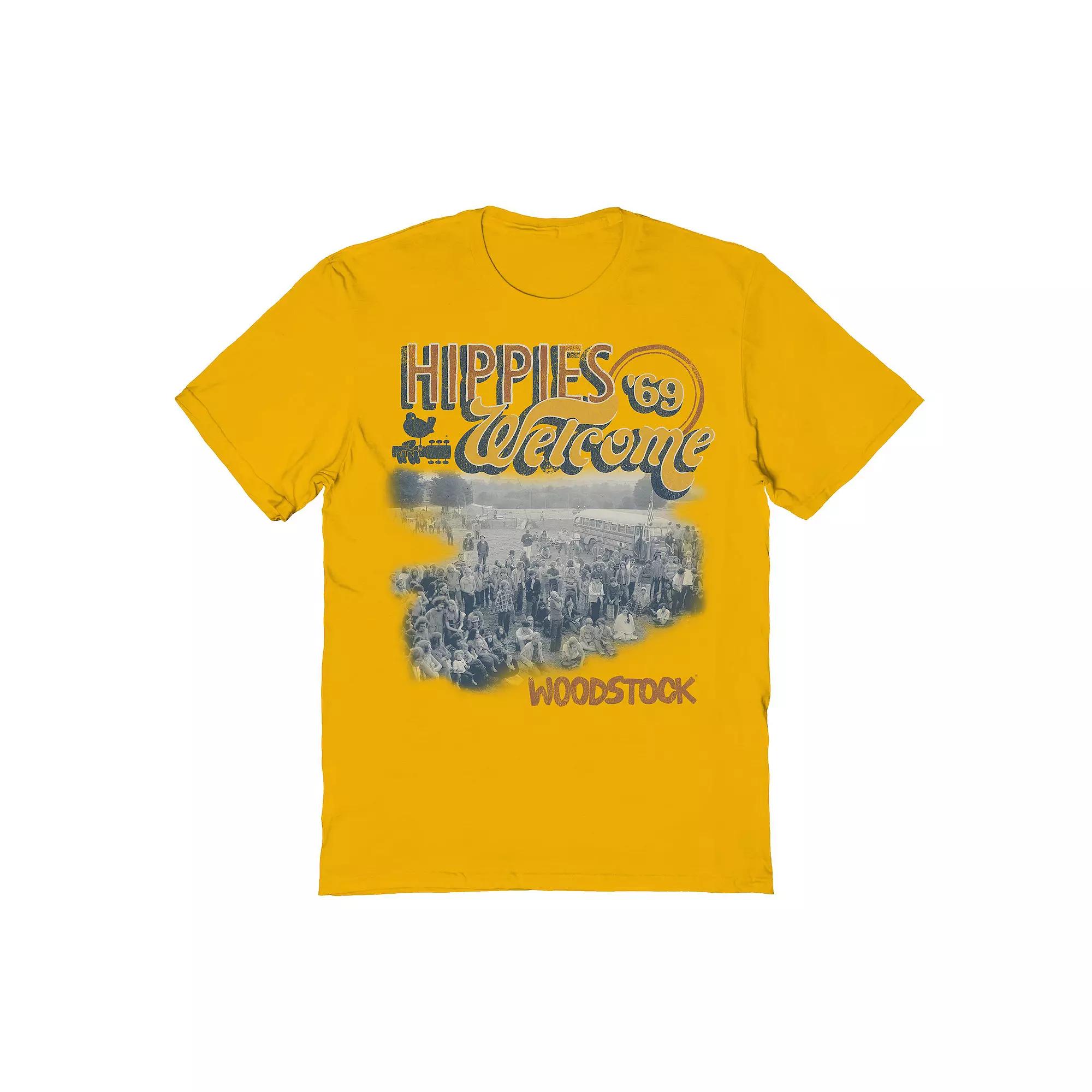 Men's Hippies Welcome Graphic Tee, Size: XXL, Gold Product Image