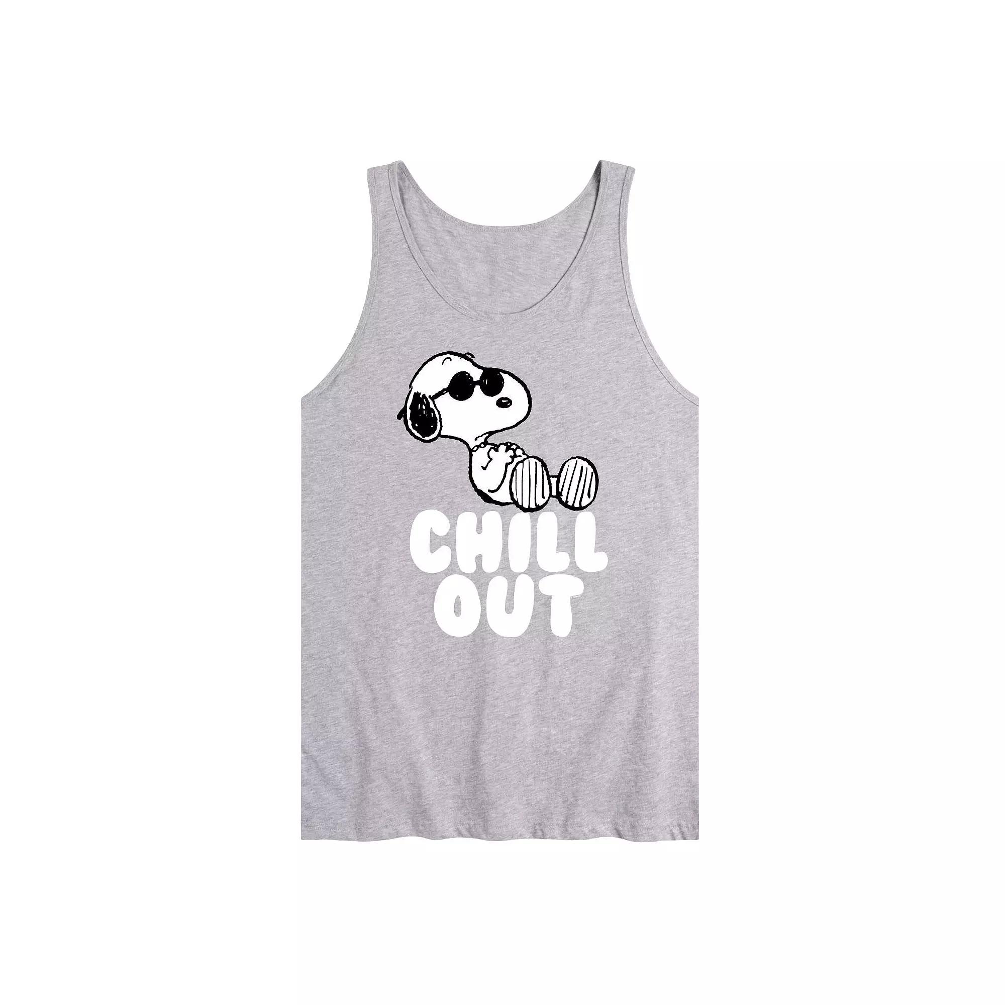 Men's Peanuts Snoopy Chill Out Graphic Tank Top,  Product Image