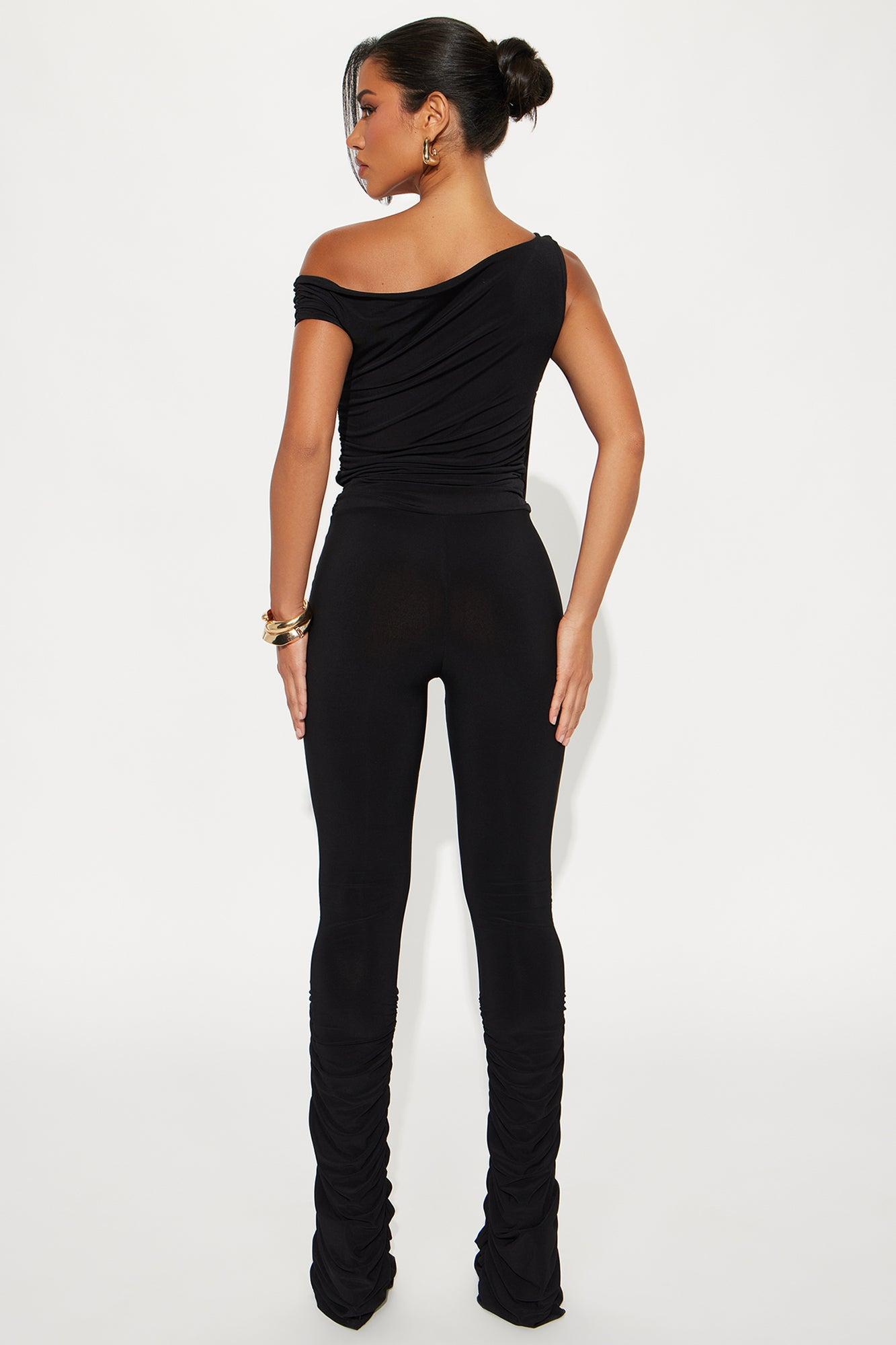 Capture The Moment Stacked Jumpsuit - Black Product Image