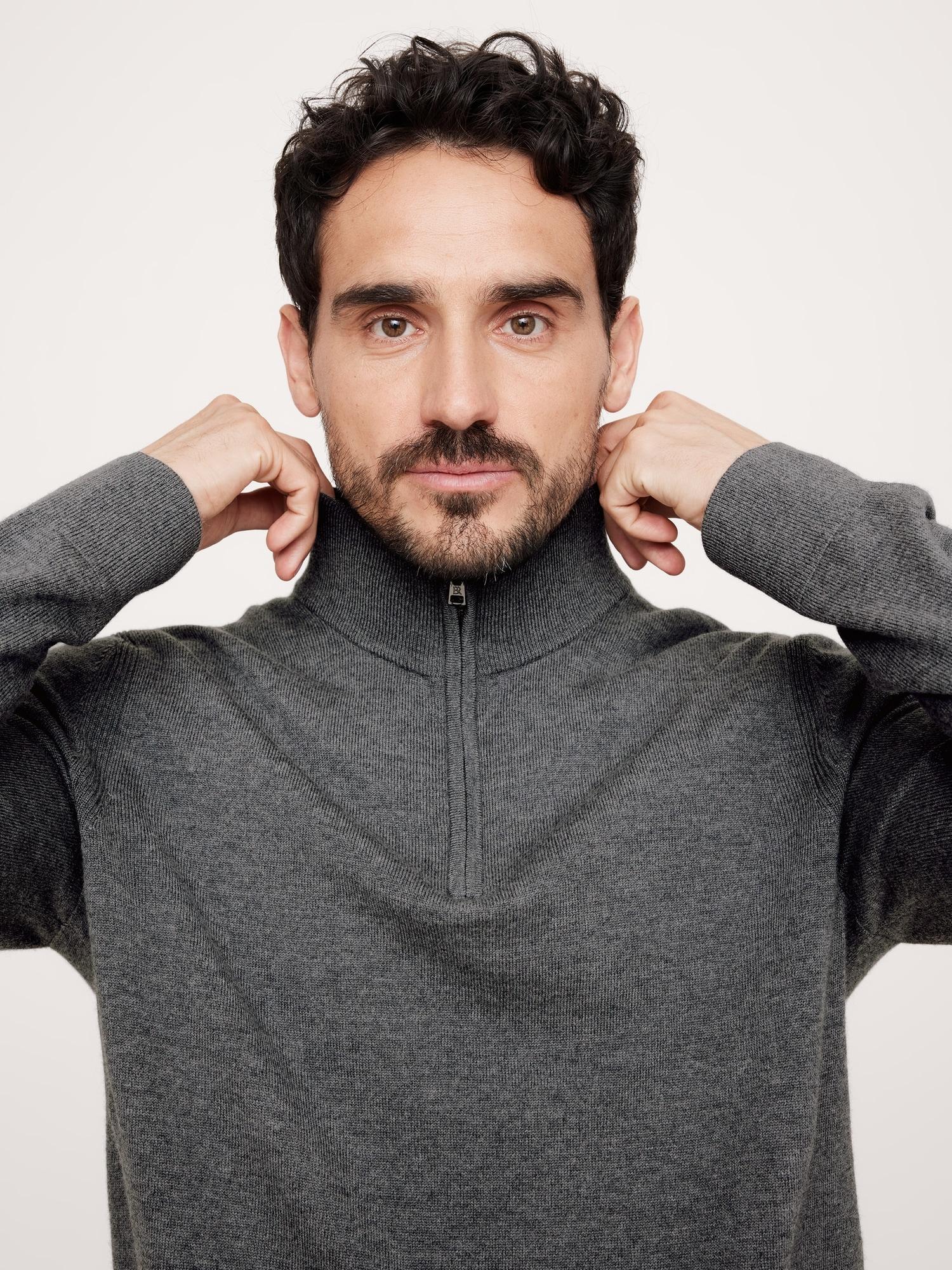 Italian Merino Half-Zip Sweater Product Image