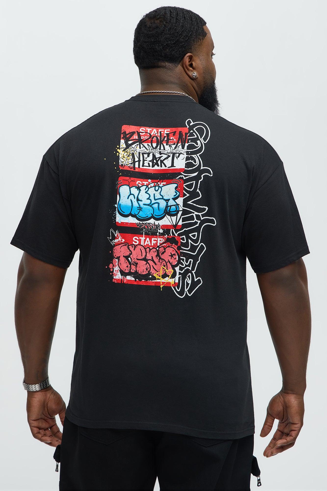 Good Vibes Broken Heart Short Sleeve Tee - Black Product Image
