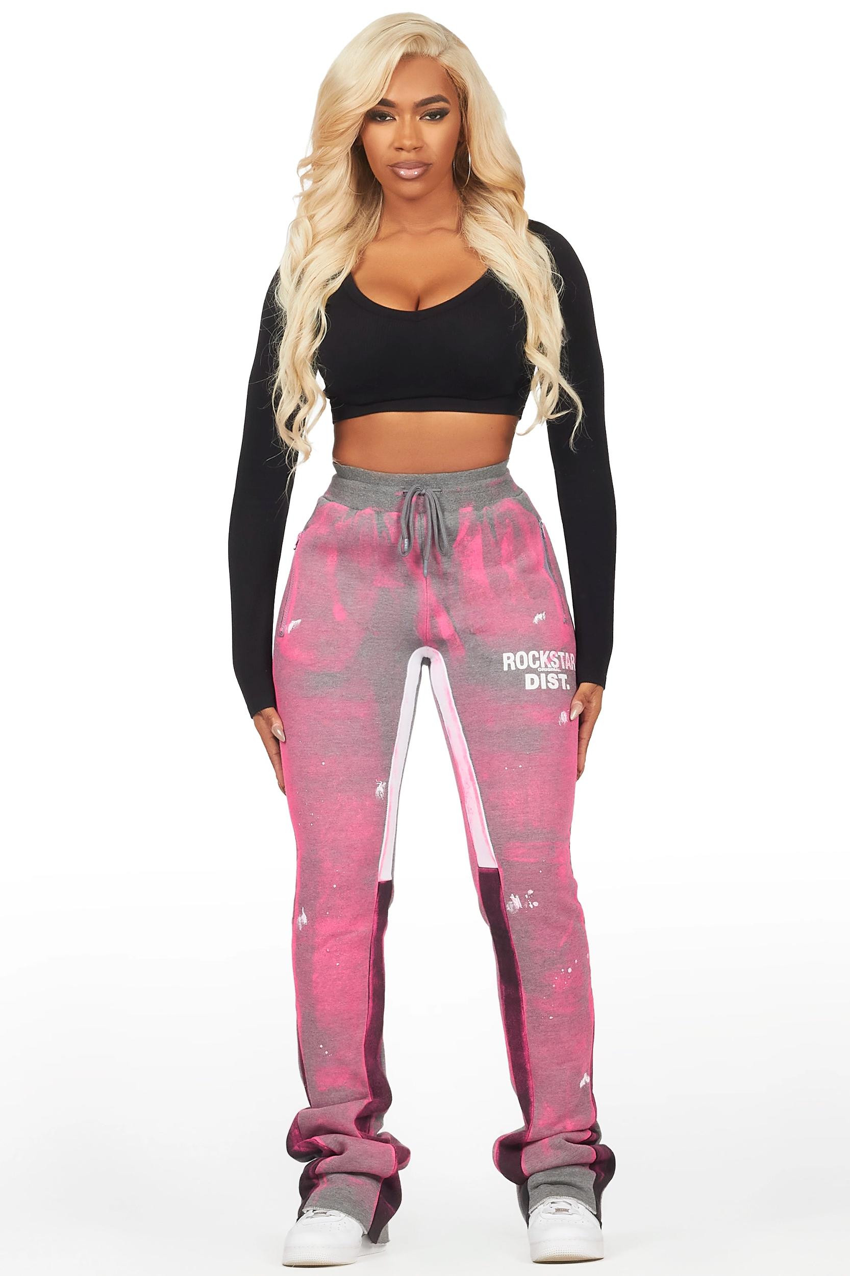 Tanisha Heather Grey Stacked Flare Pant Female Product Image