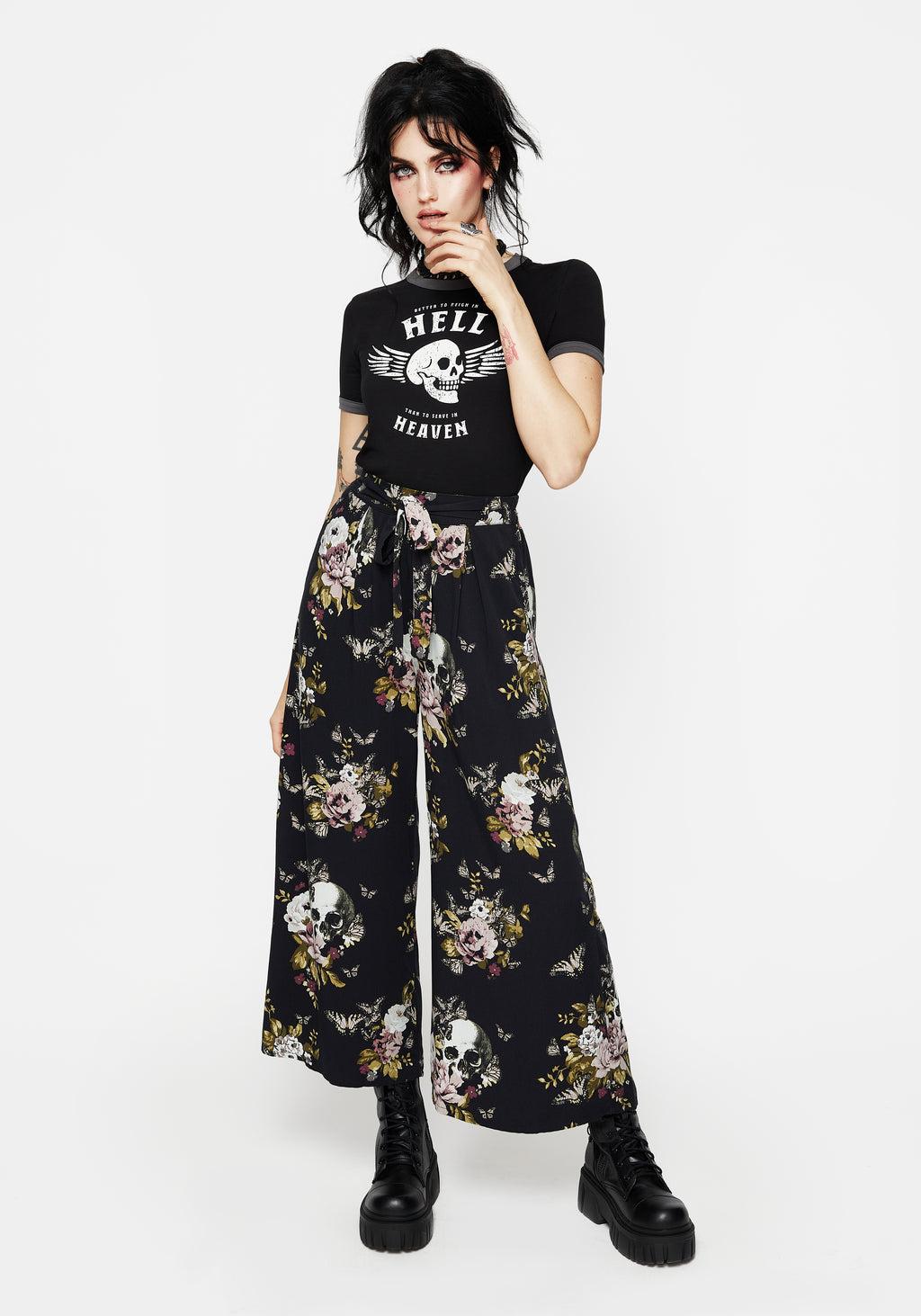 Revival Floral Wide Leg Culotte Trousers Product Image