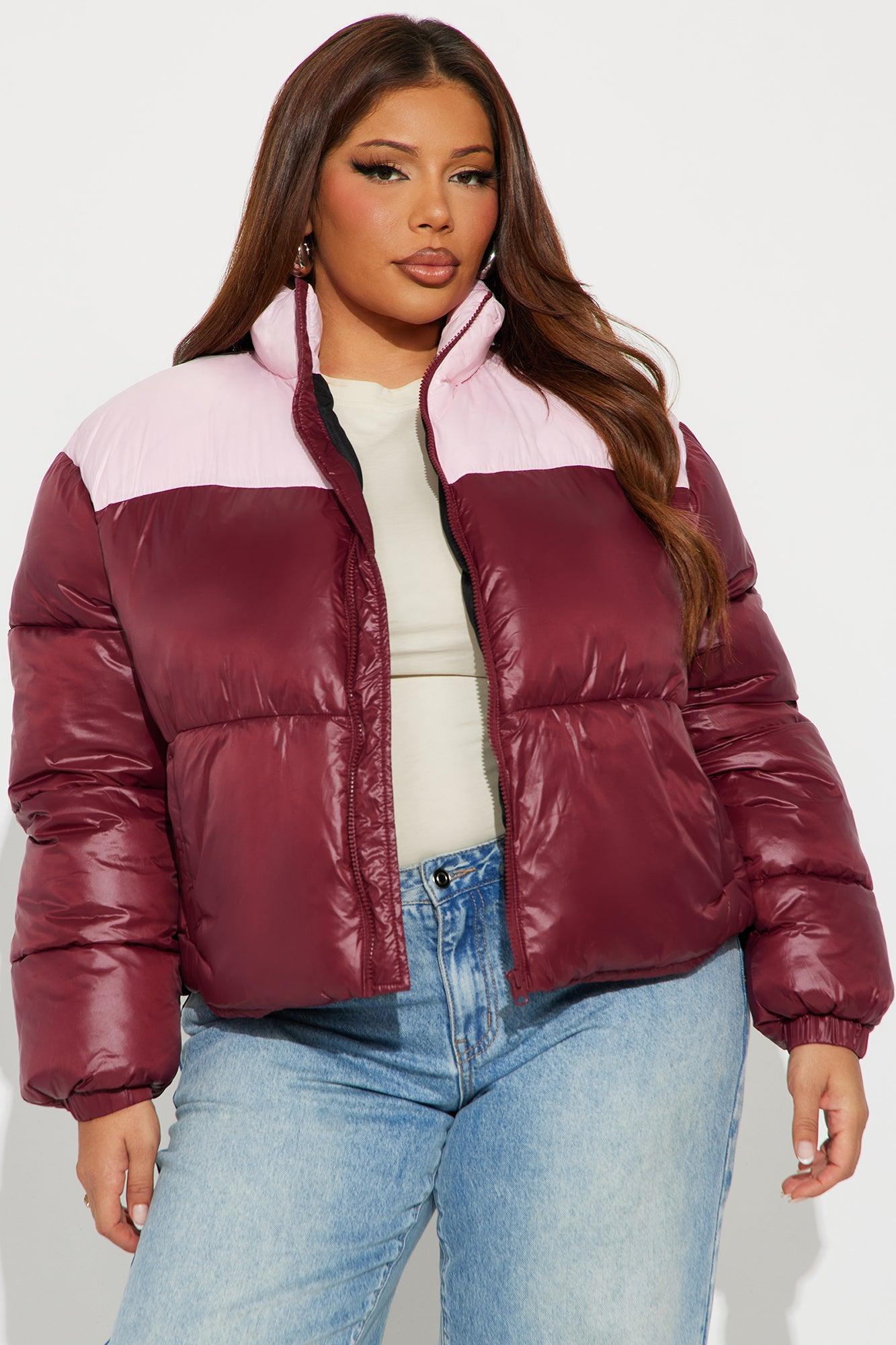 Raquel Puffer Jacket - Burgundy/combo Female Product Image