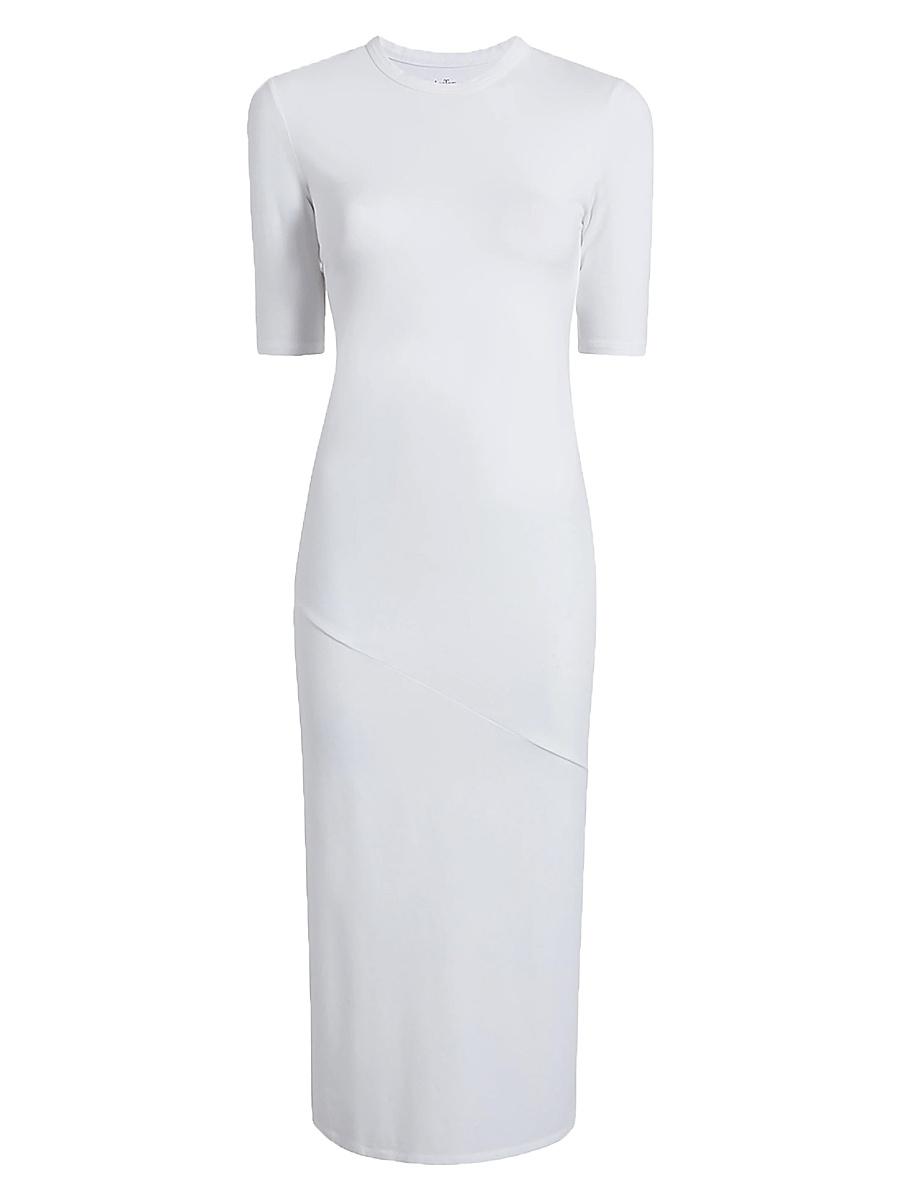 Fitted Midi Dress w/ Elbow Sleeves Product Image