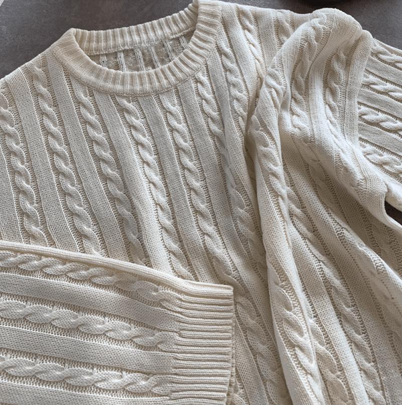 RT No. 12019 TWIST KNIT PULLOVER SWEATER Product Image