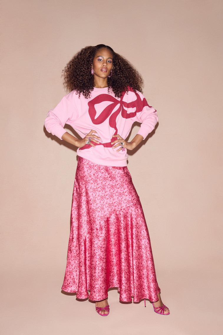 Azalea Silk Bow-Printed Maxi Dress Product Image