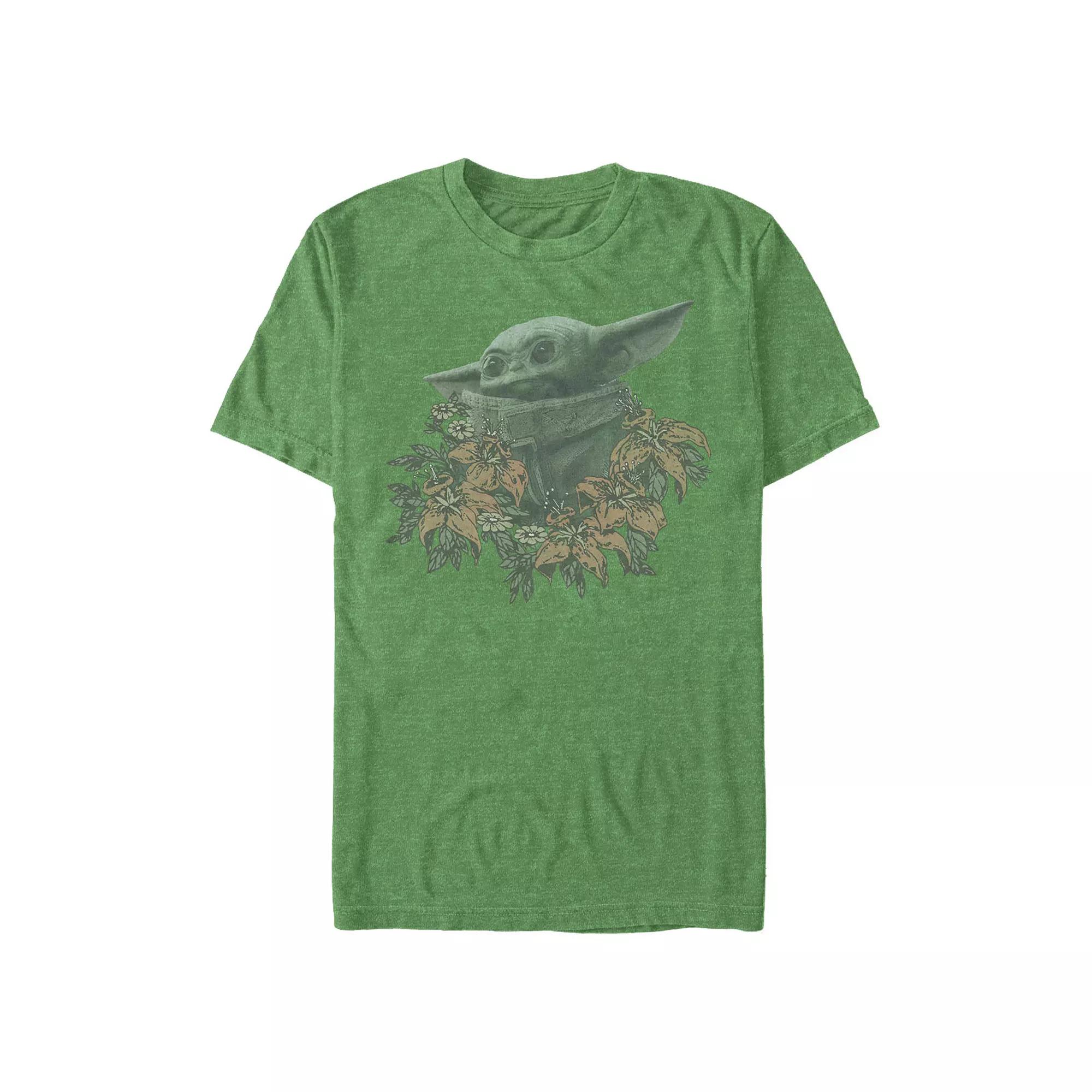 Big & Tall Flower Child Graphic Tee, Men's, Size: 4XL, Kelly Grey Product Image